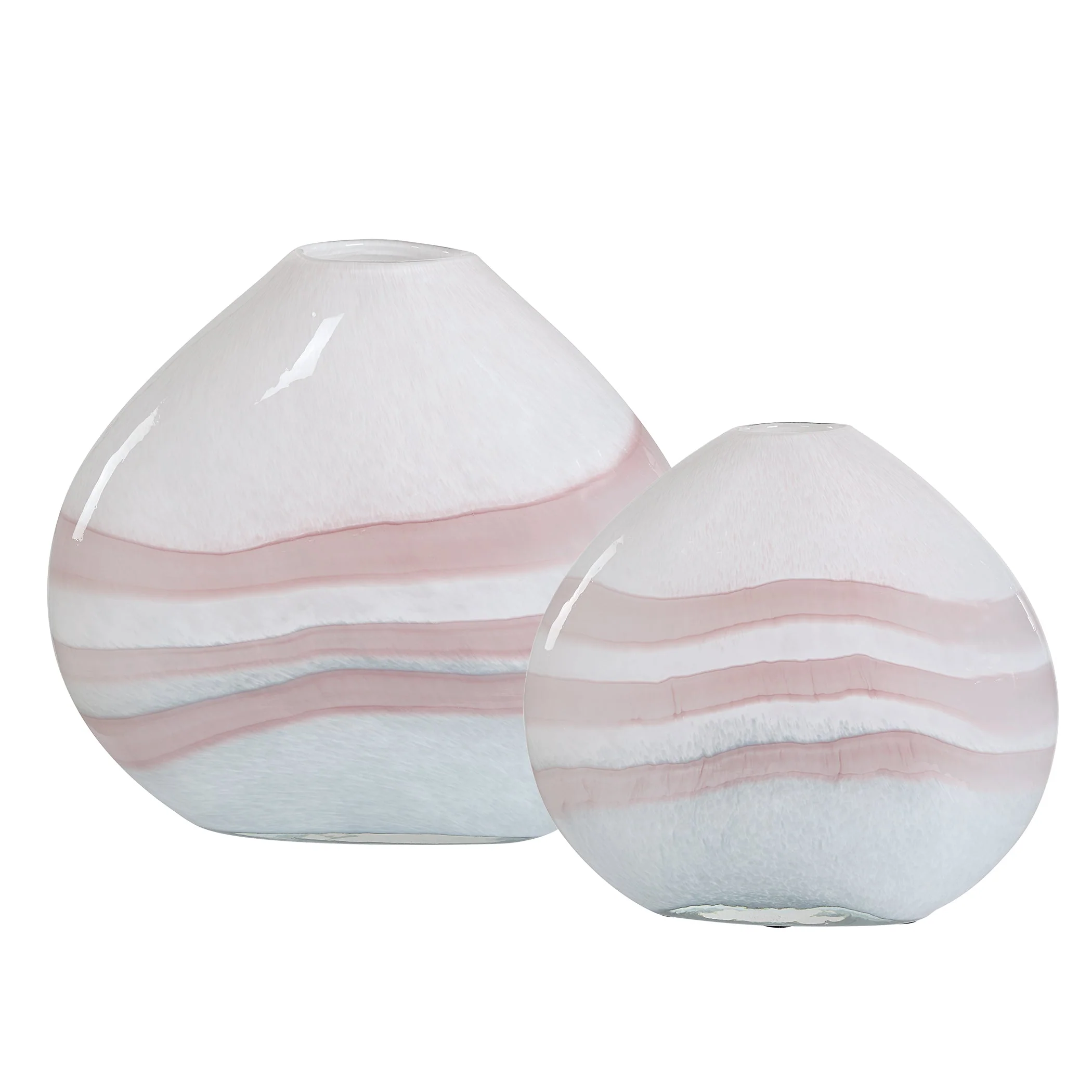 Blush Swirl Glass Vases, S/2 - Image 4
