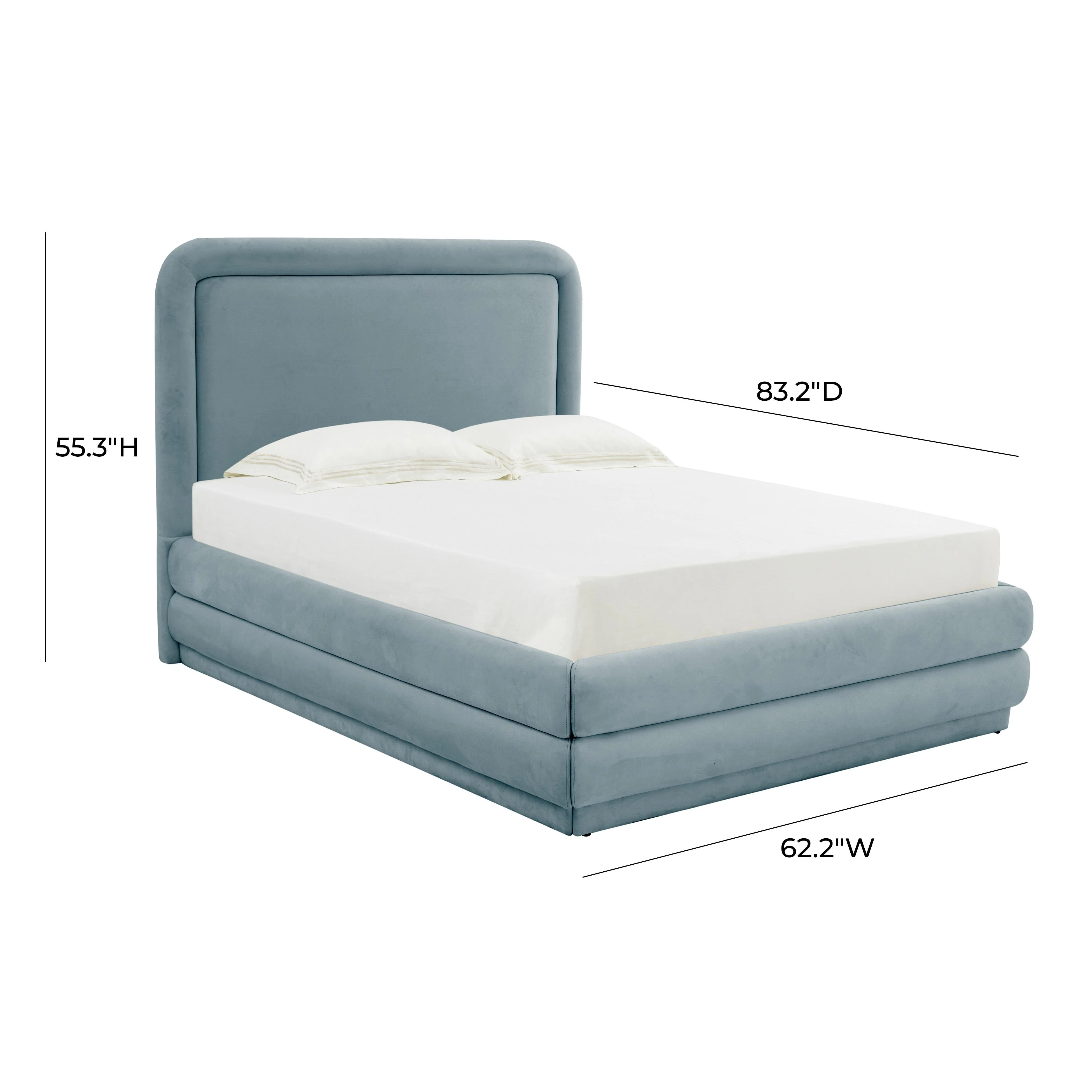Briella Bluestone Velvet Bed in Full - Image 5
