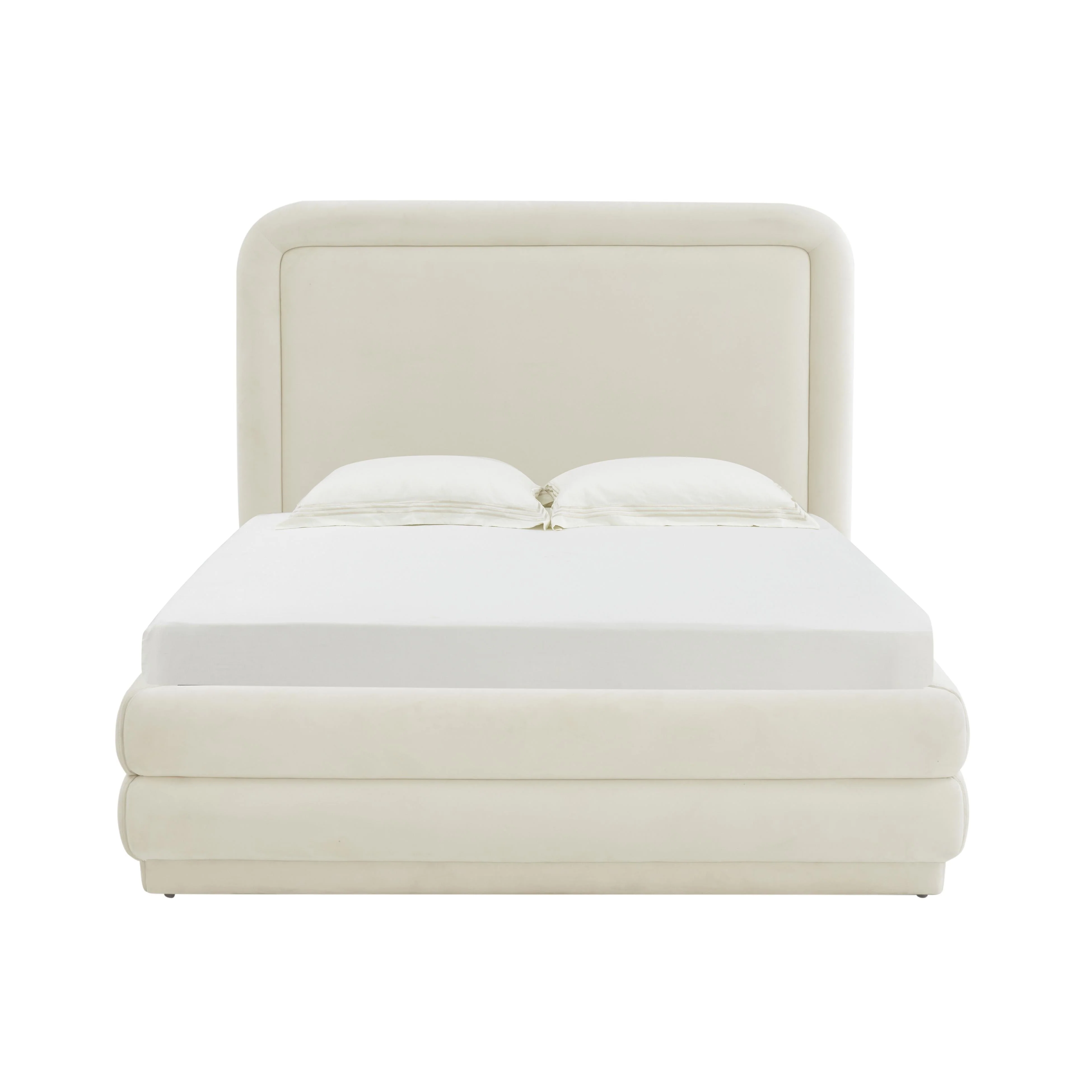 Briella Cream Velvet Bed in King - Image 3