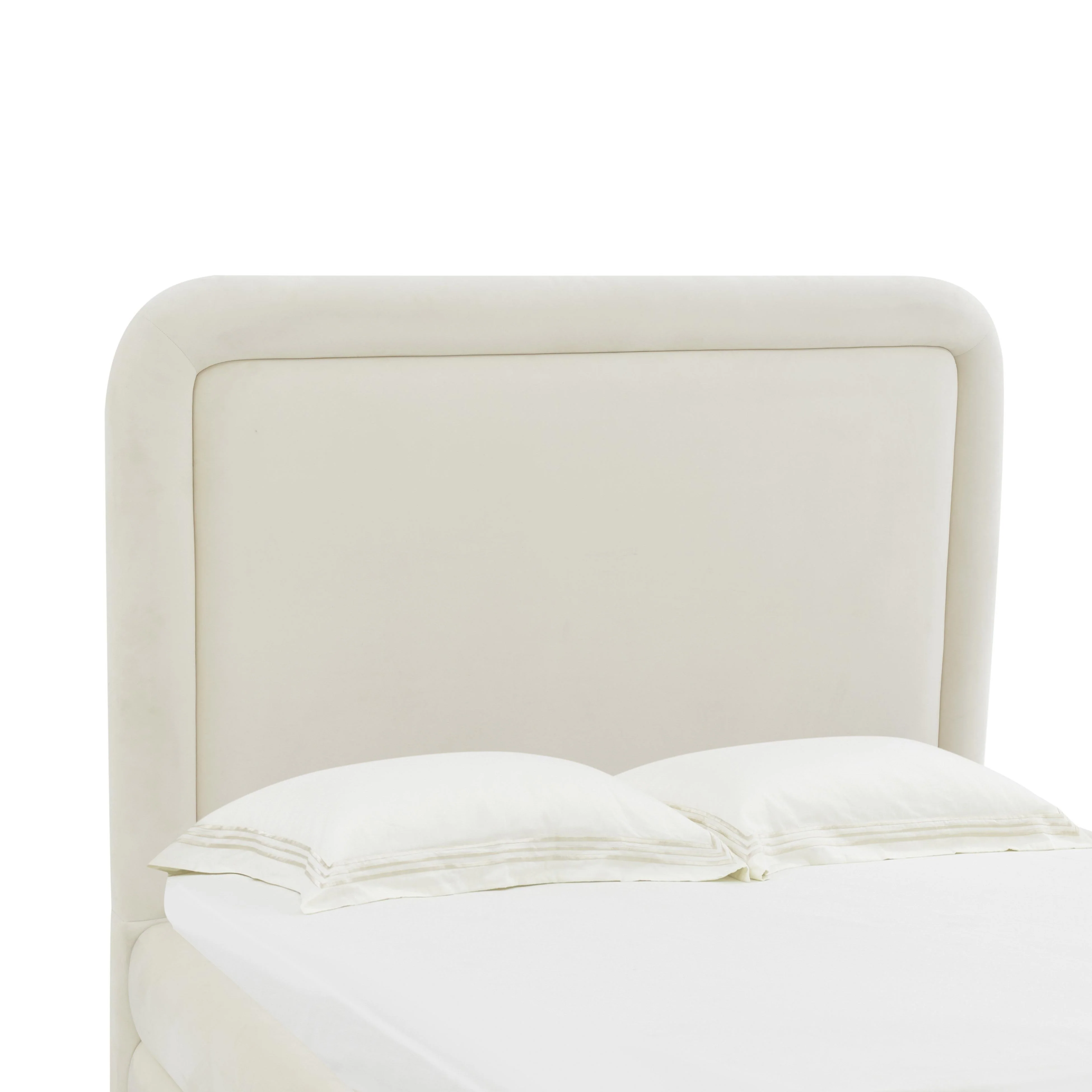 Briella Cream Velvet Bed in King - Image 5