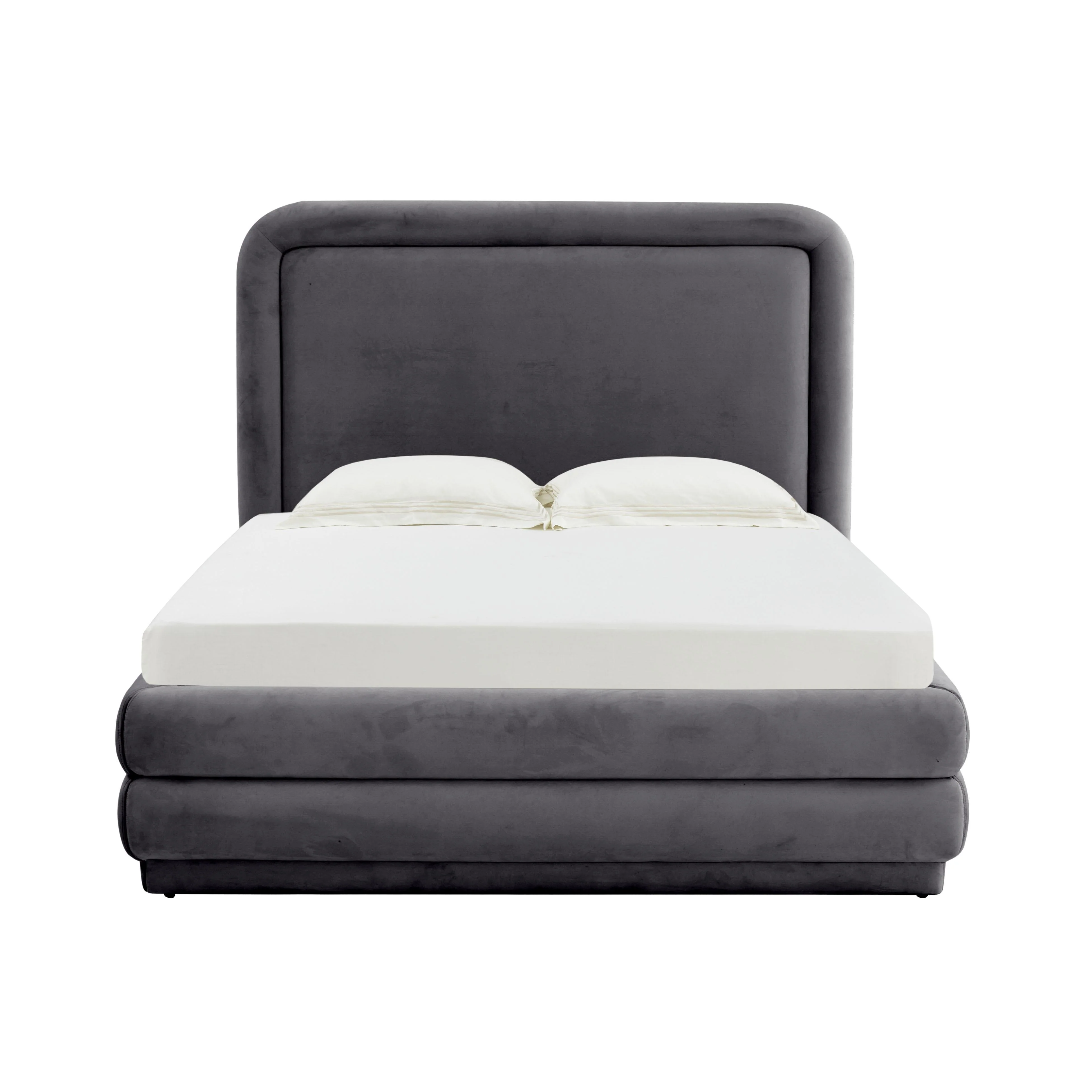 Briella Dark Grey Velvet Bed in Full - Image 3