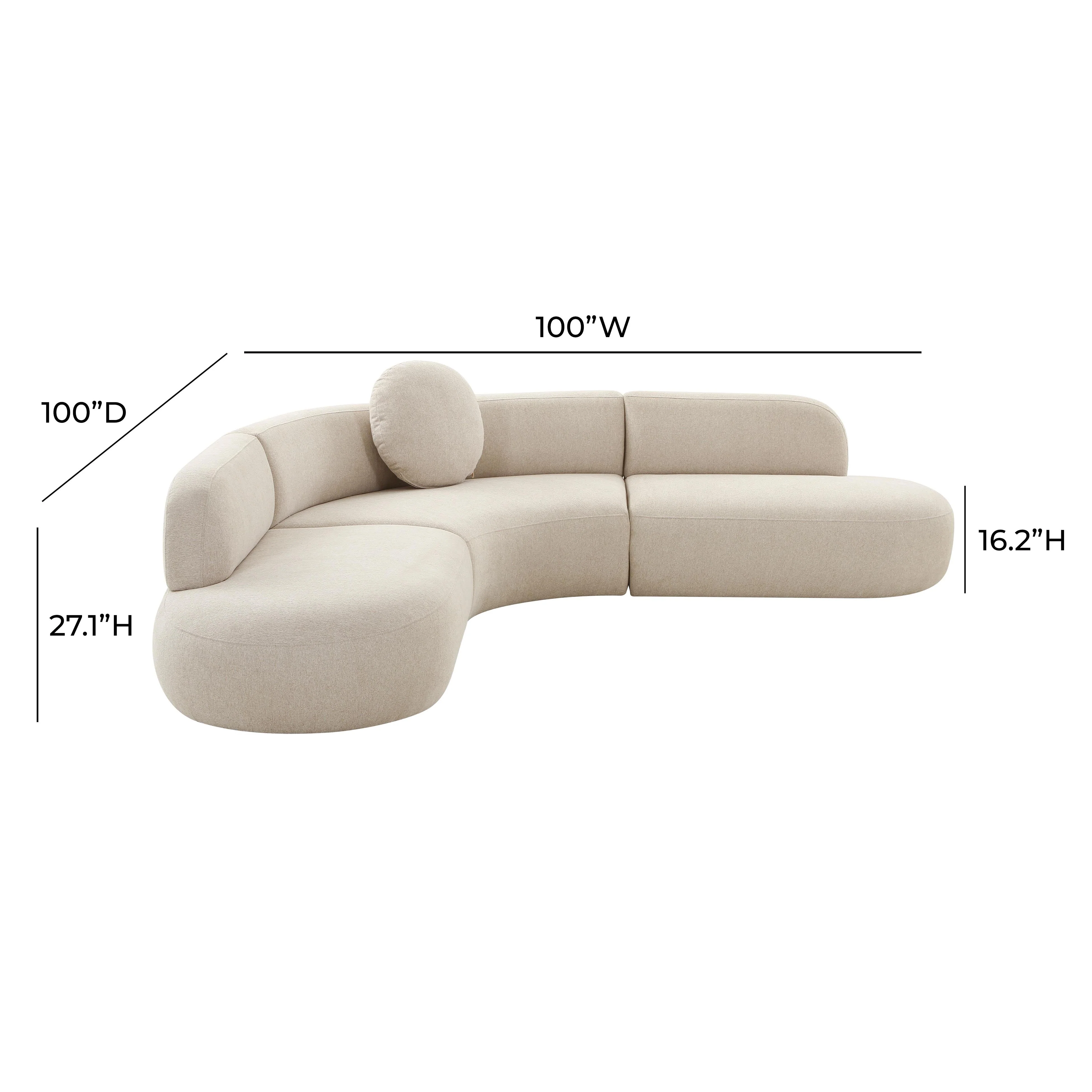 Broohah Beige Micro-Herringbone Sectional - Image 4