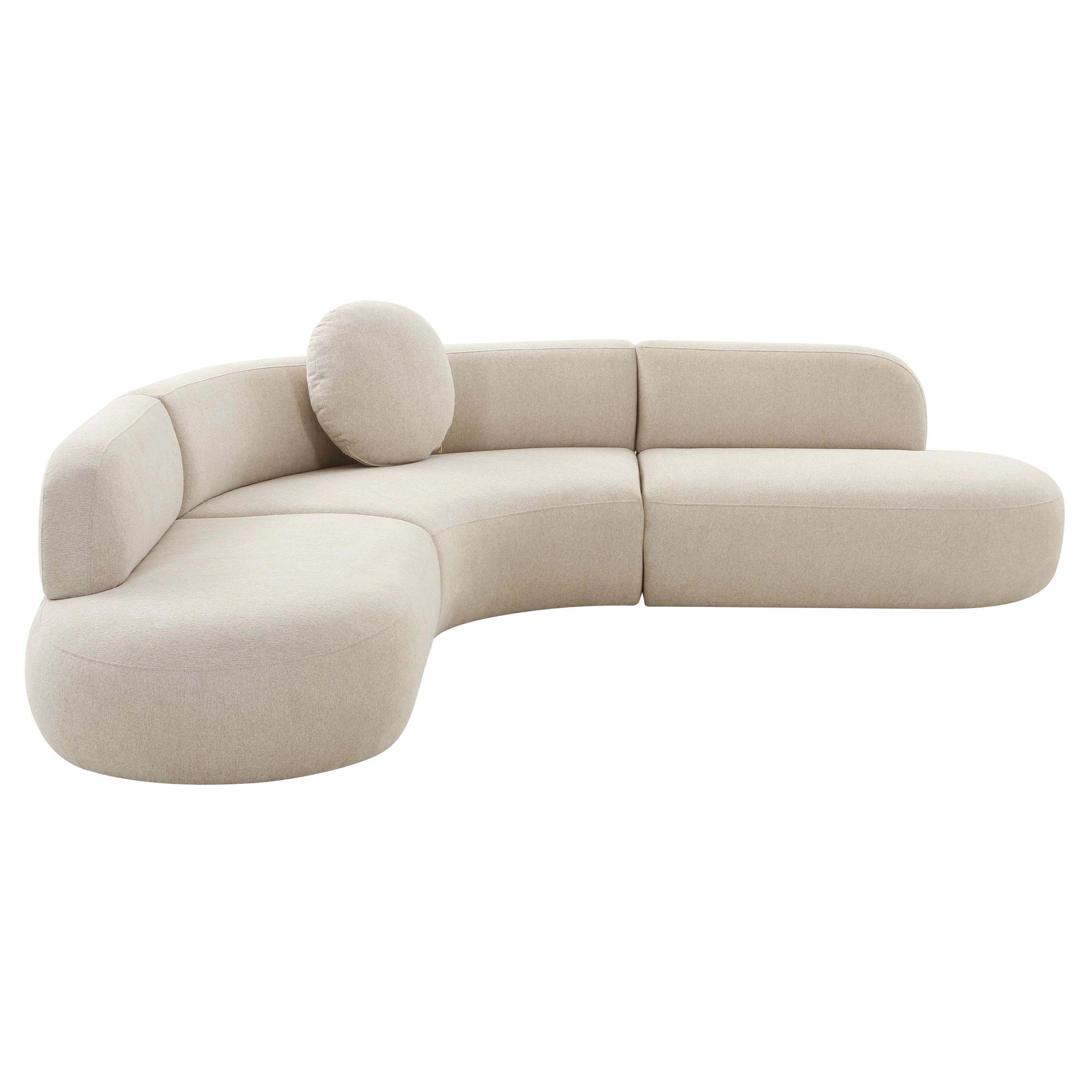Broohah Beige Micro-Herringbone Sectional - Image 6