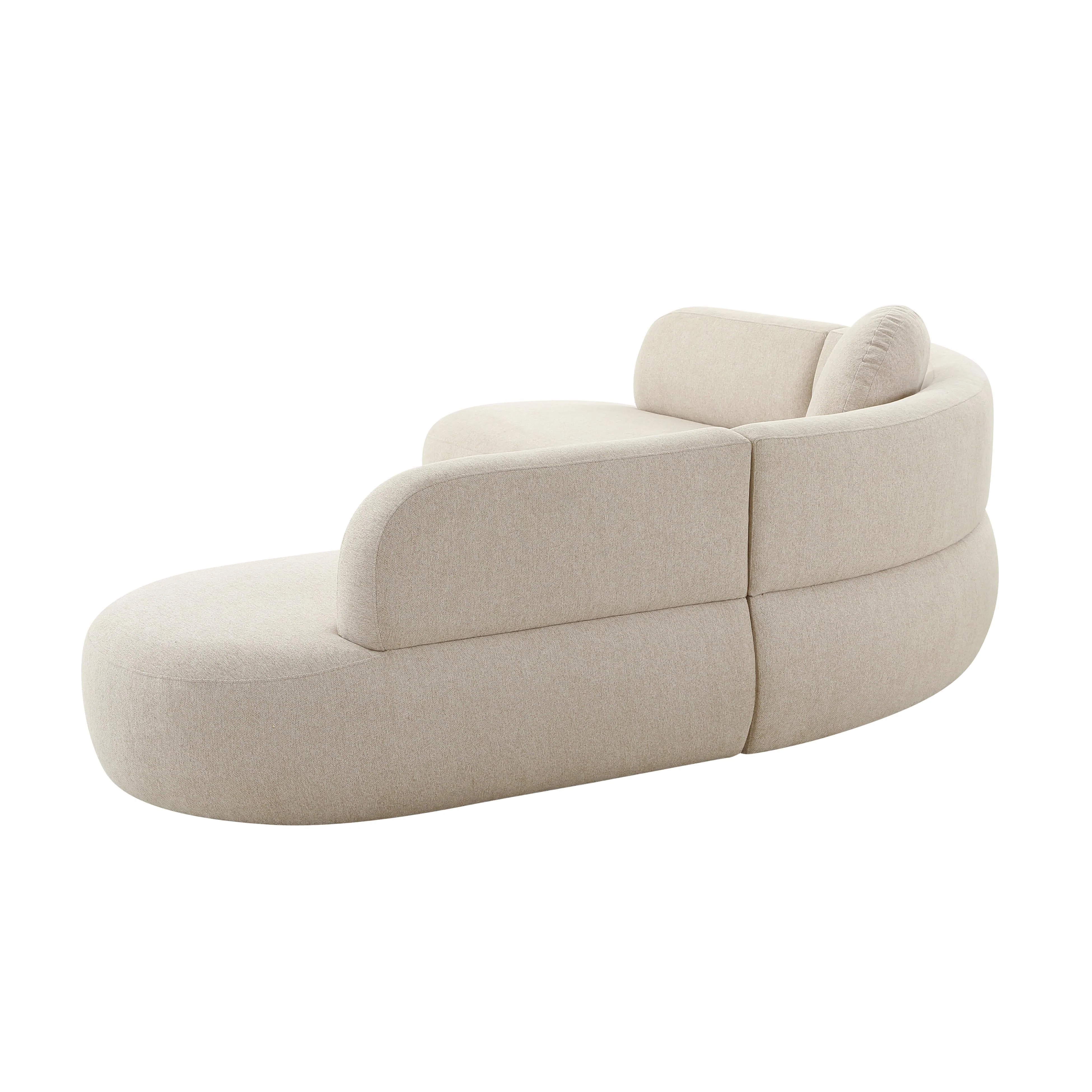 Broohah Beige Micro-Herringbone Sectional - Image 7