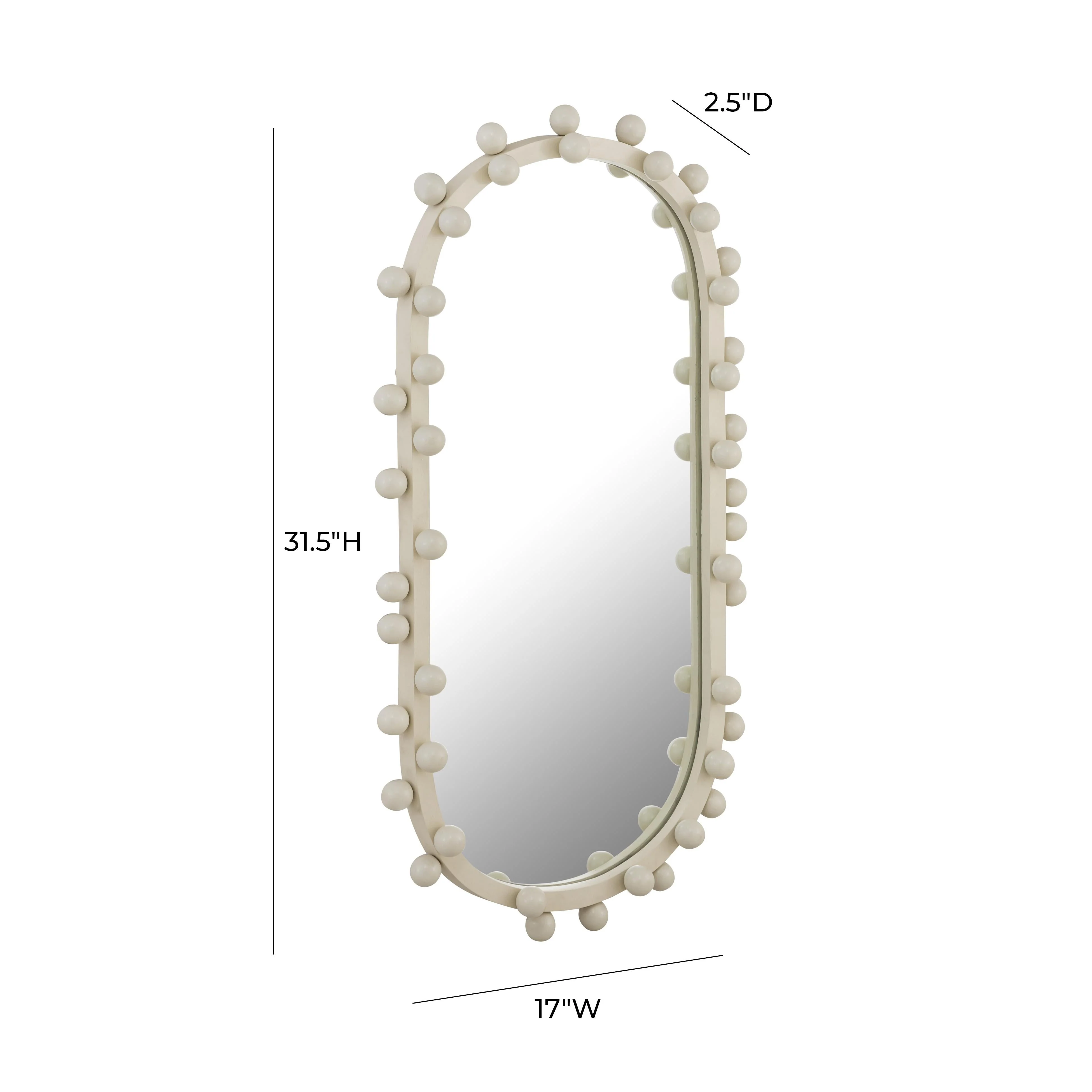 Bubbles Ivory Oval Wall Mirror - Image 6