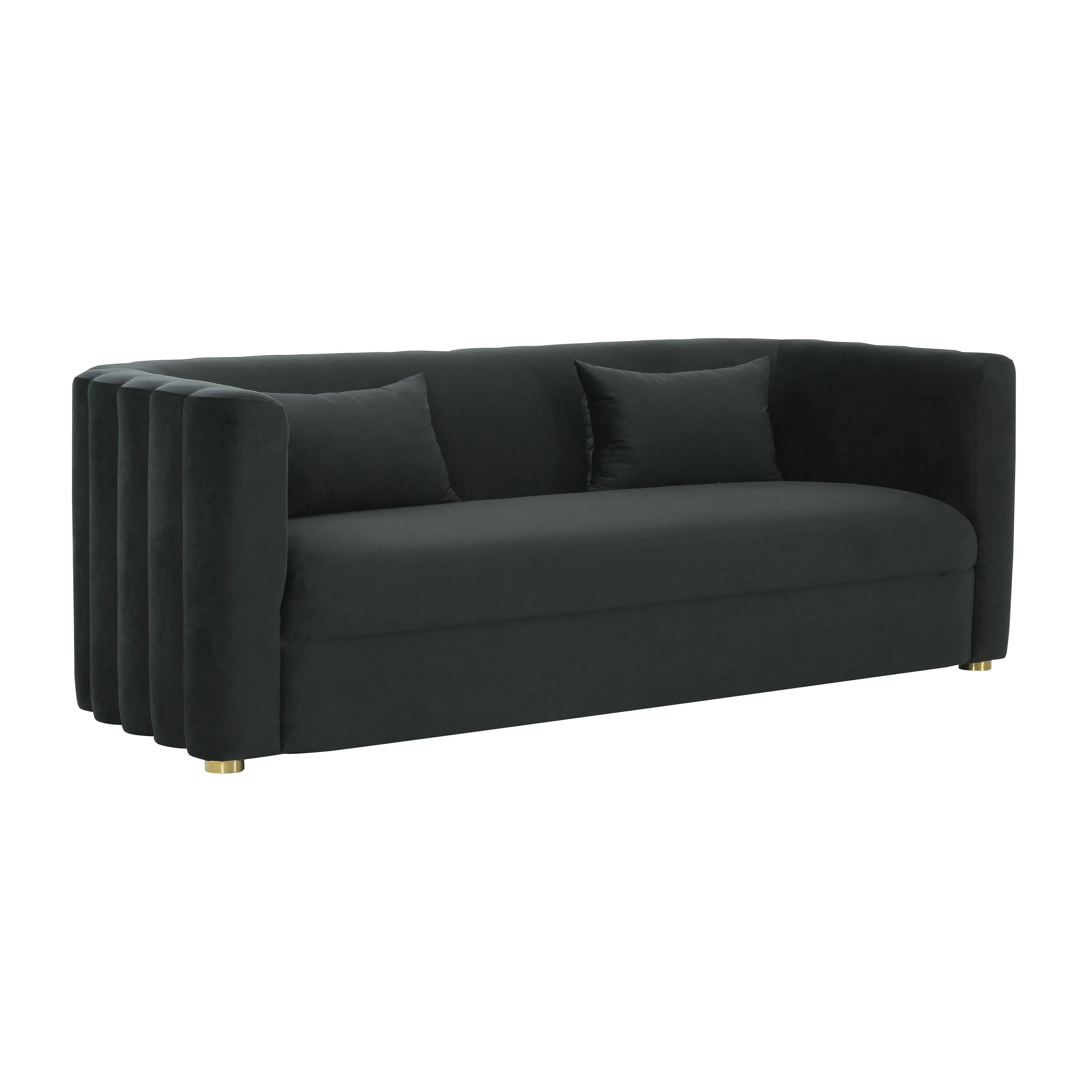 Callie Black Velvet Sofa - Image 3