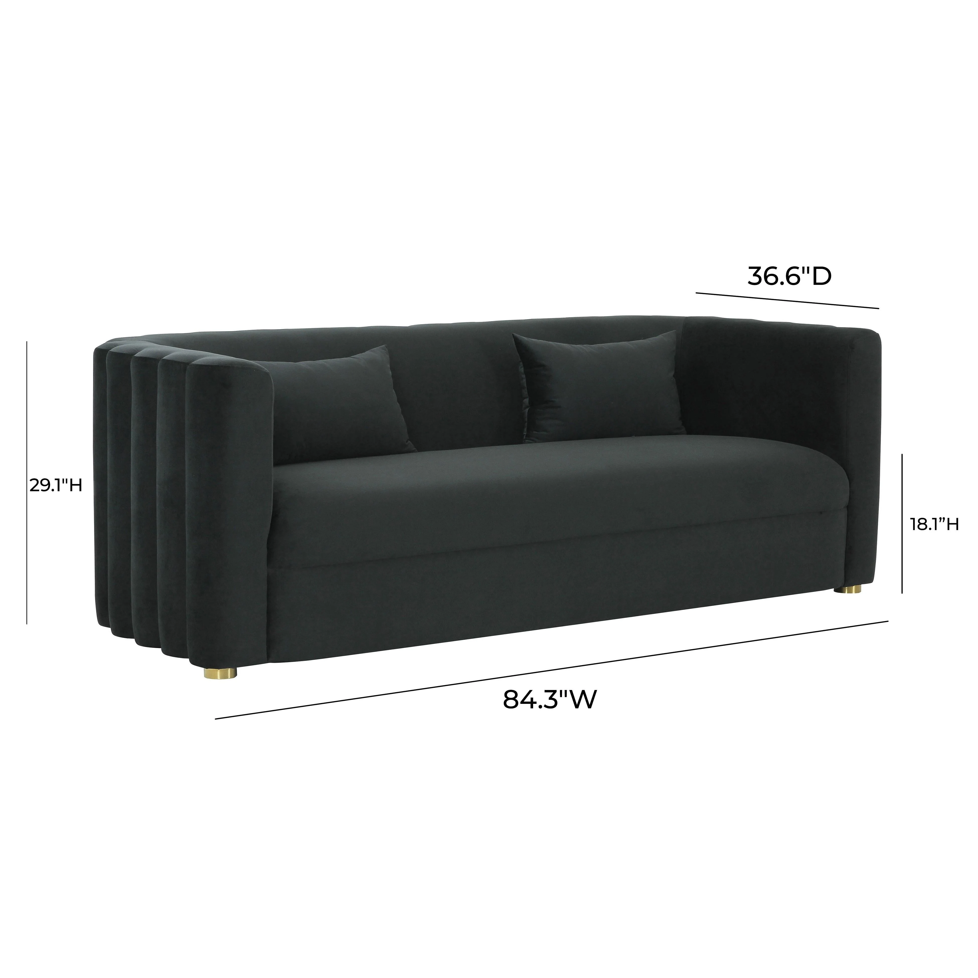 Callie Black Velvet Sofa - Image 8