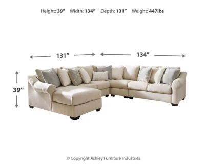 Carnaby 5-Piece Sectional with Chaise - Image 4
