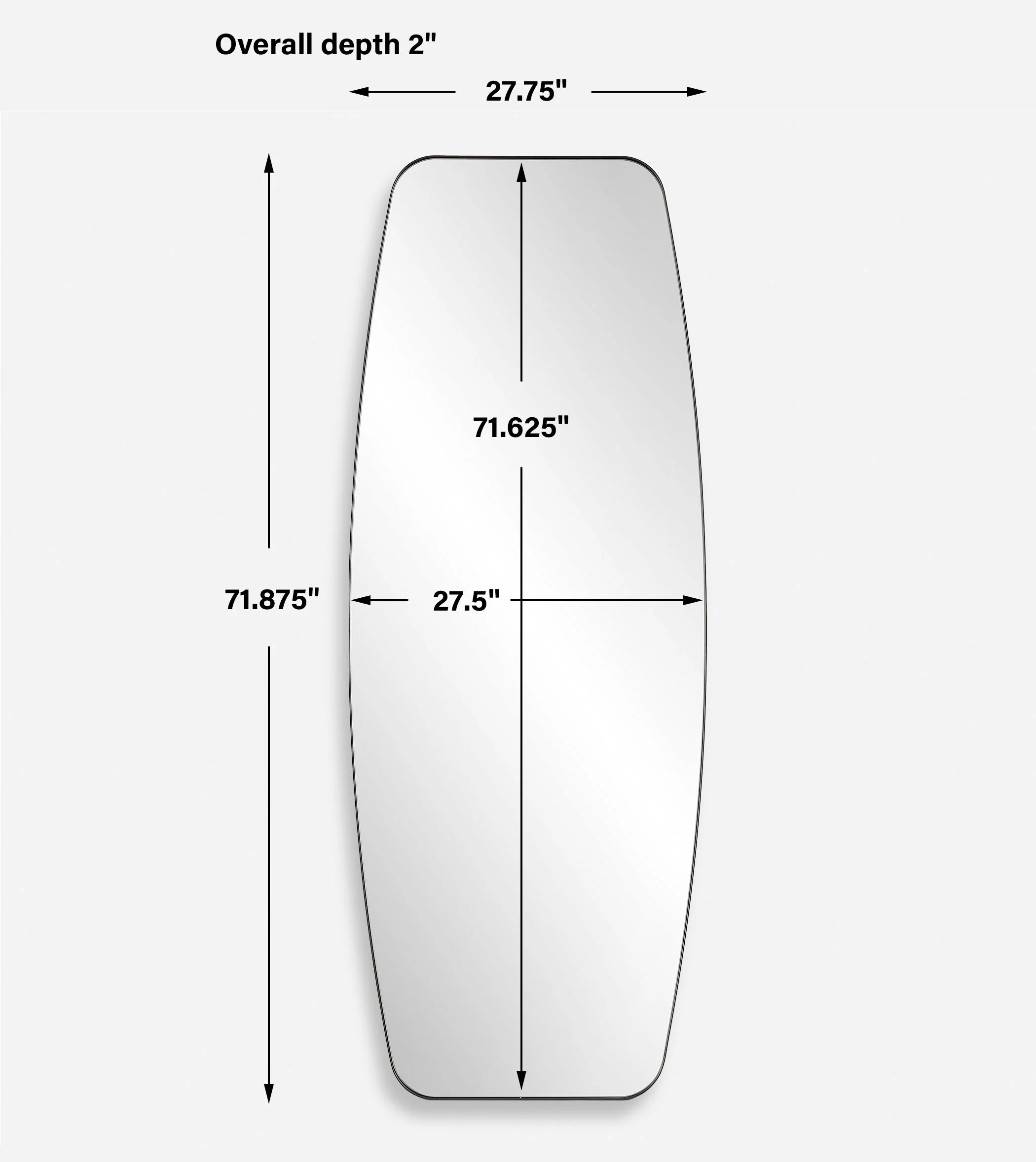 Caspian Curved Black Dressing Mirror - Image 3