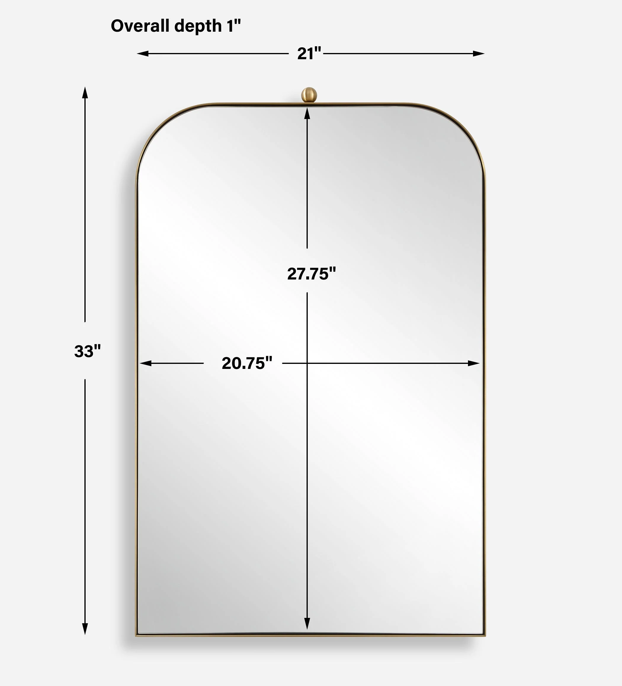 Cassidy Brass Arch Mirror - Image 3