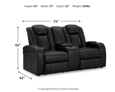 Caveman Den Power Reclining Loveseat with Console - Image 4