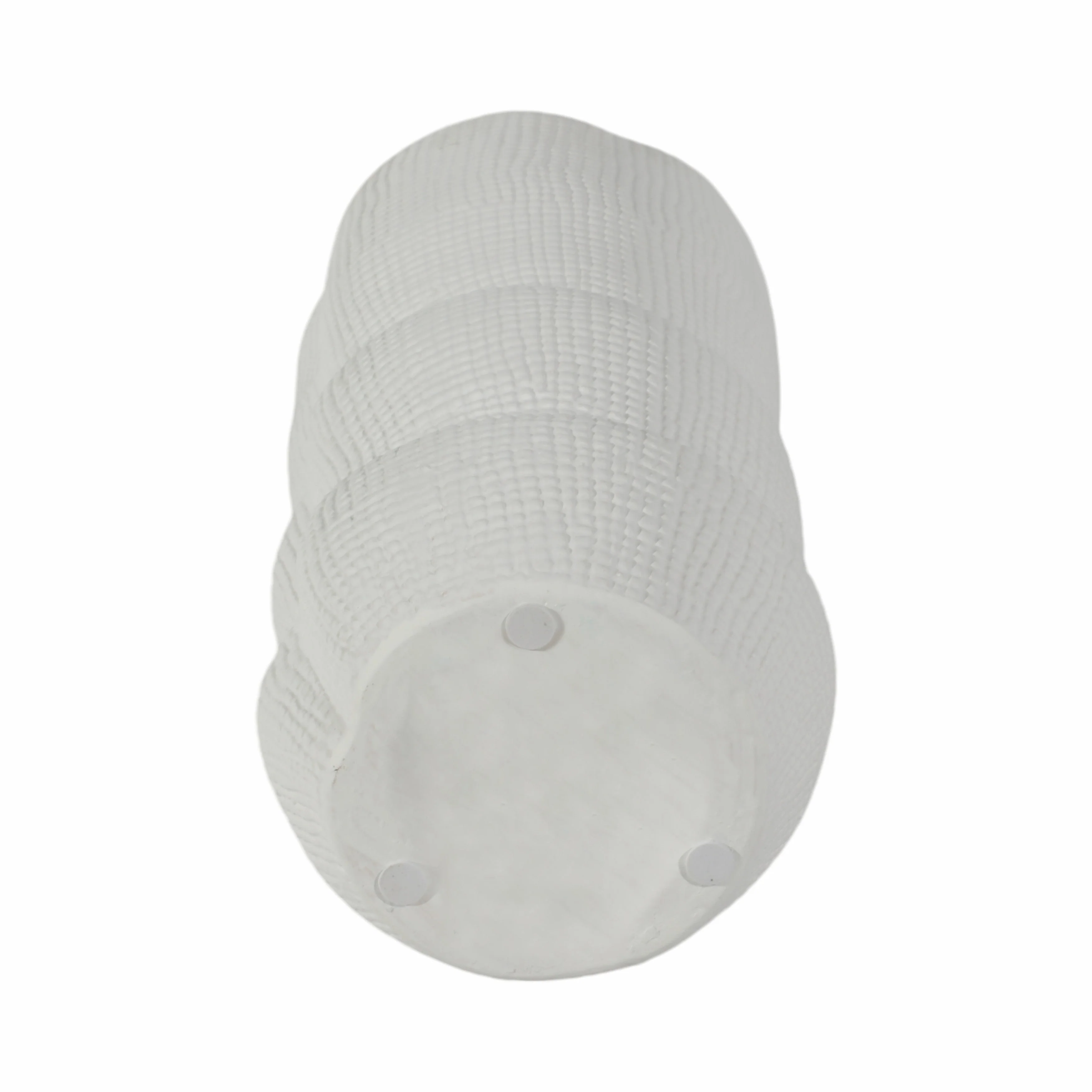 Cer, 12" Waffle Texture Organic Vase, White - Image 8