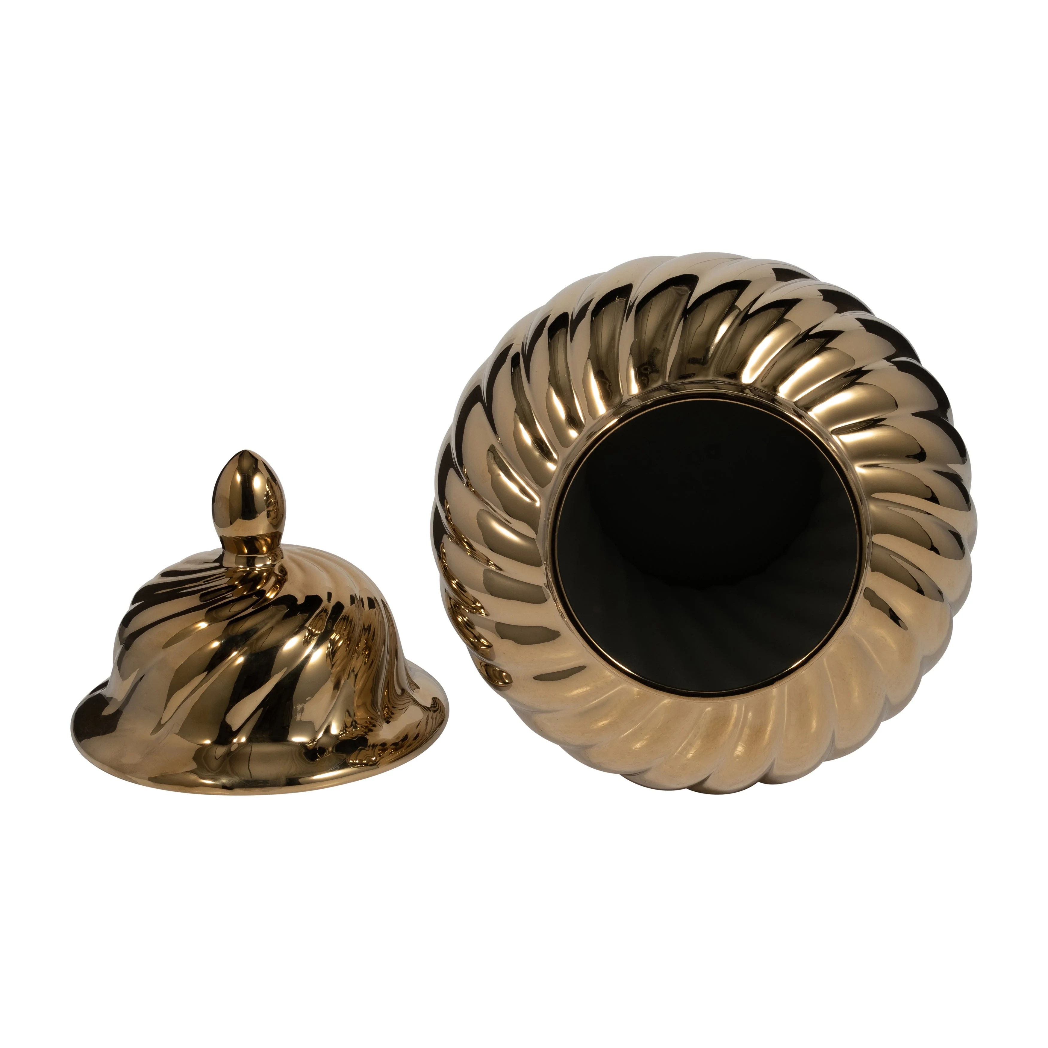 Cer, 20" Swirl Temple Jar, Gold - Image 17