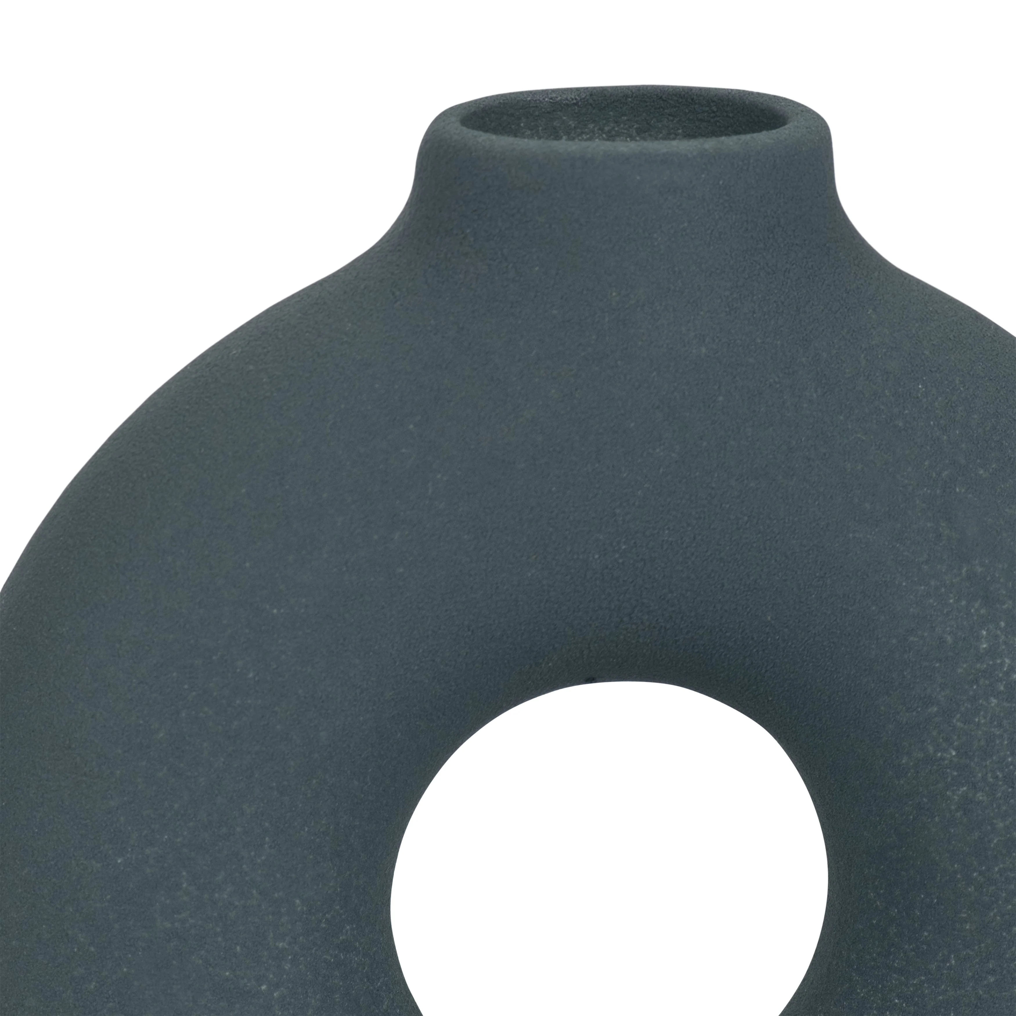 Cer, 7" Donut Footed Vase, Teal - Image 14