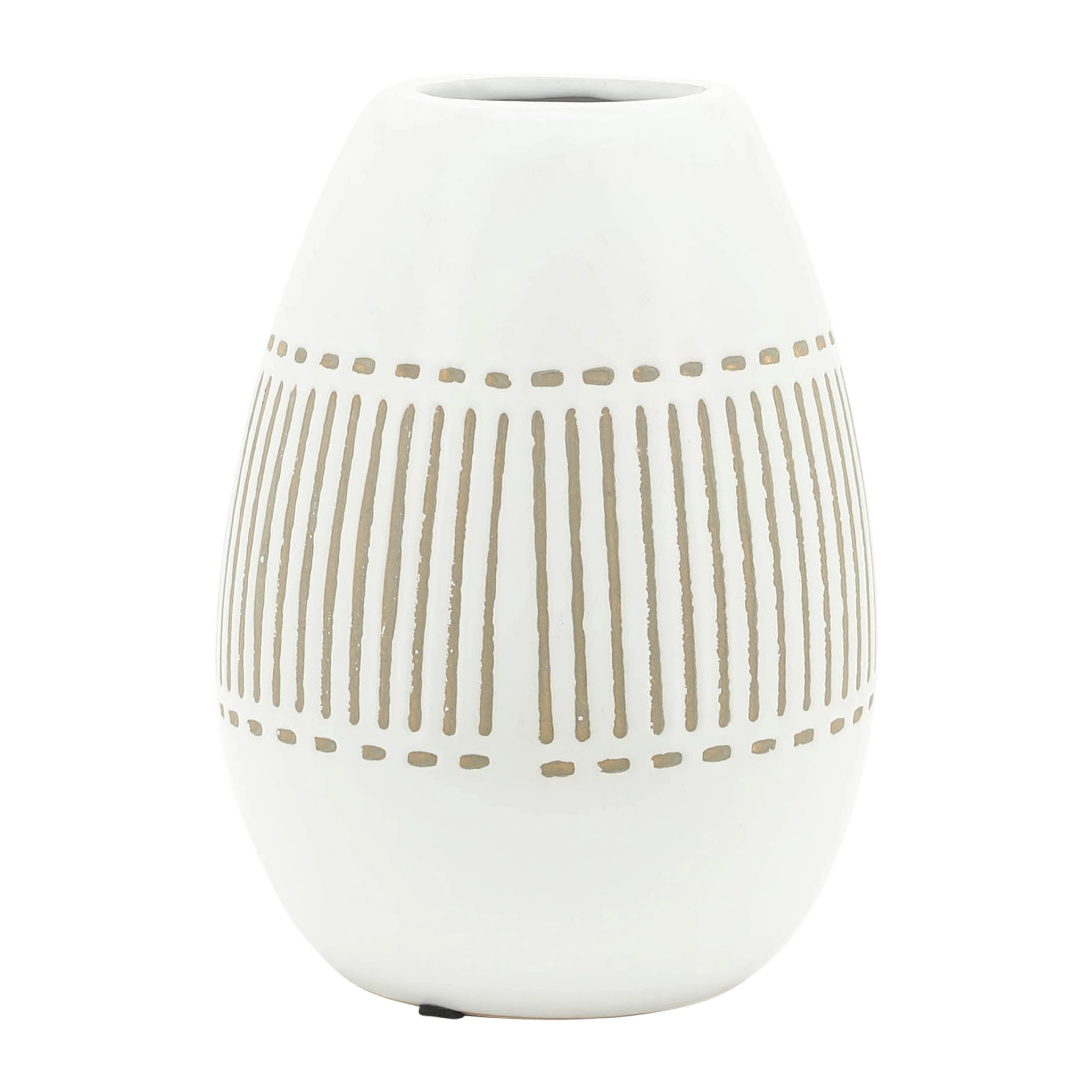 CER, 8"H AZTEC VASE, GRAY - Image 2