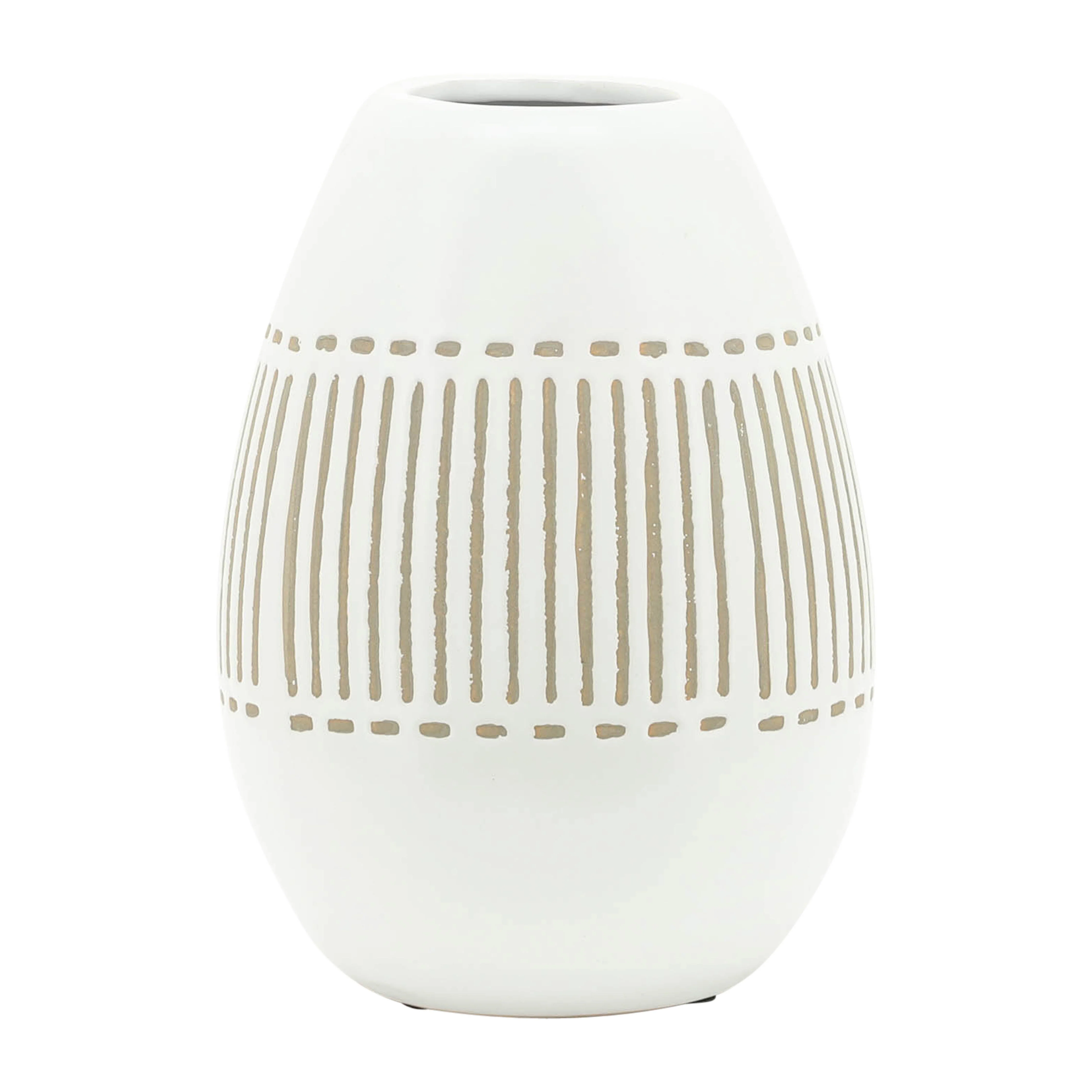 CER, 8"H AZTEC VASE, GRAY - Image 3