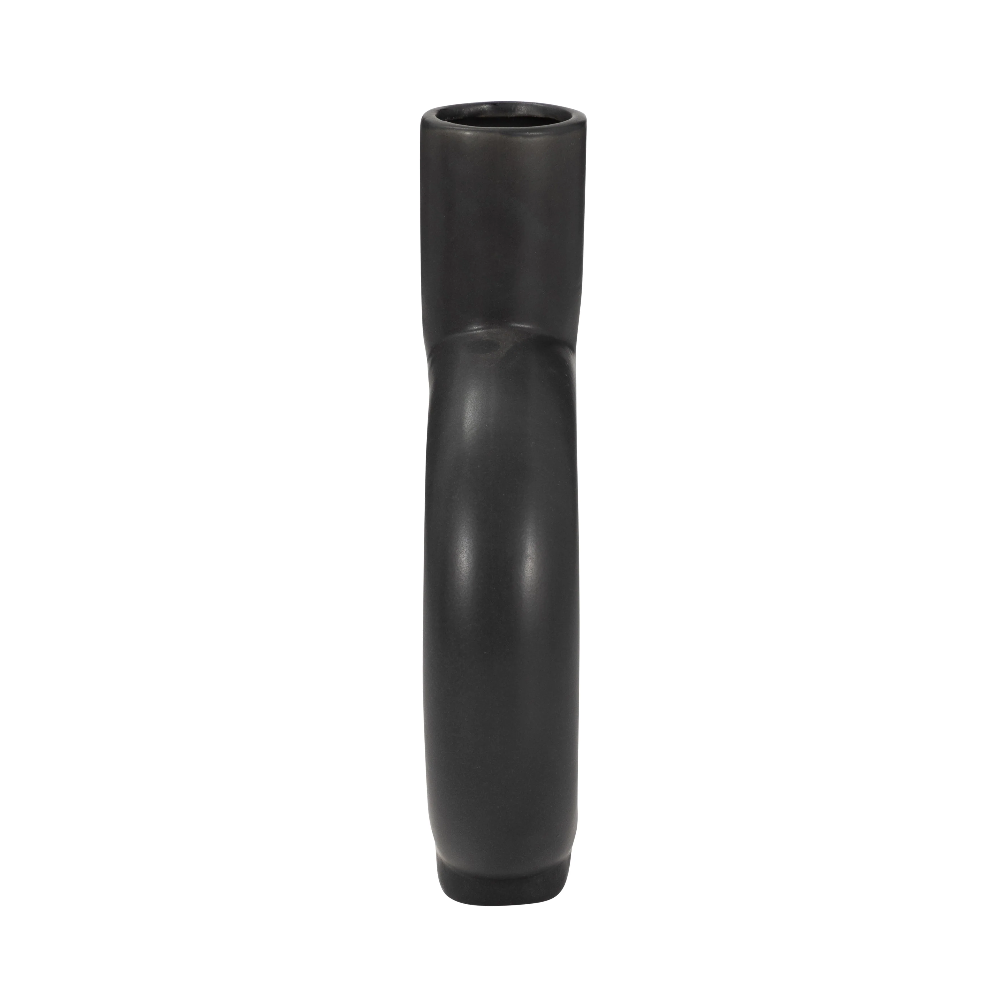 Cer, 9" Round Cut-Out Vase, Black - Image 4