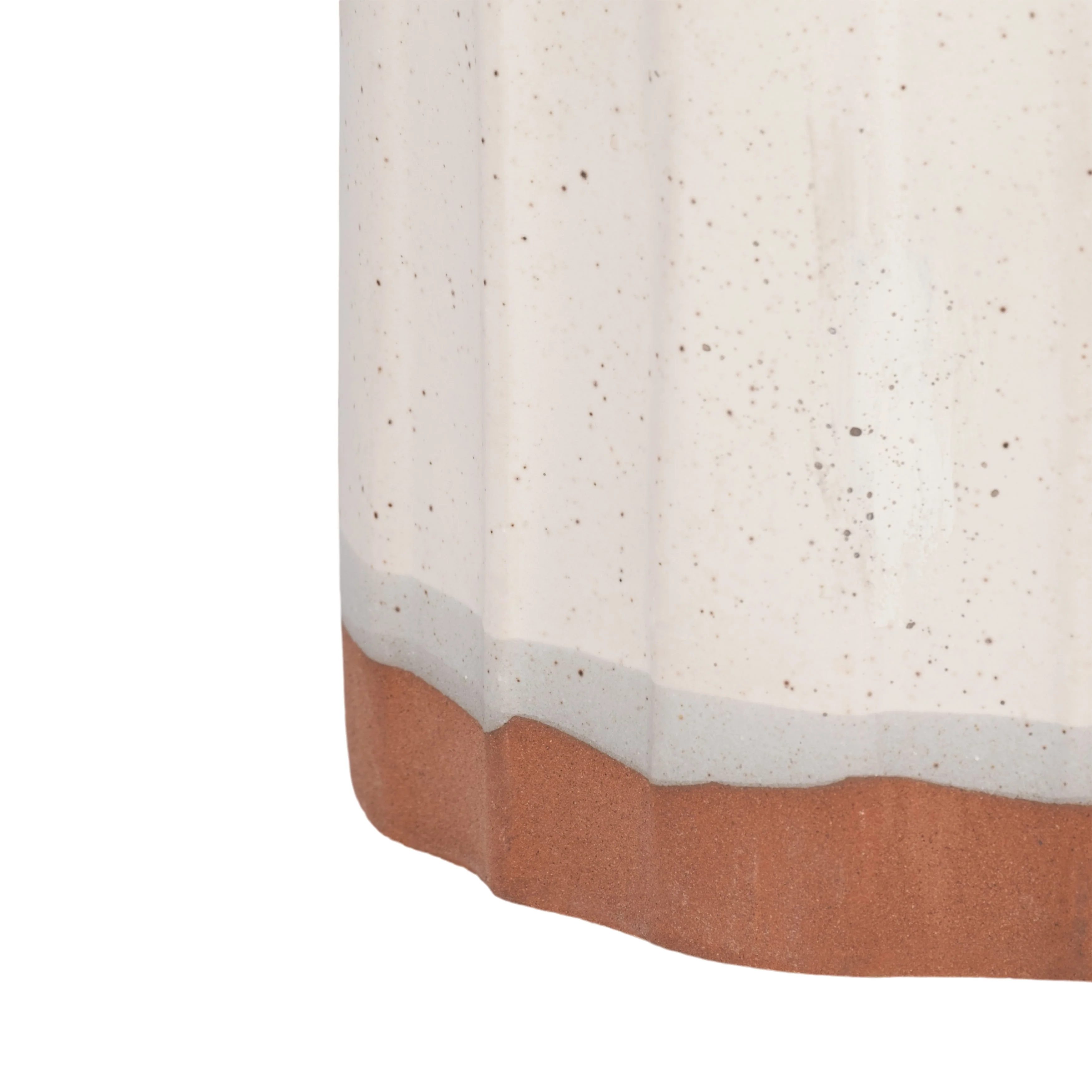 CLAY, 16" FLAT RIBBED BOTTLE VASE EXPOSED BOTTOM, - Image 4