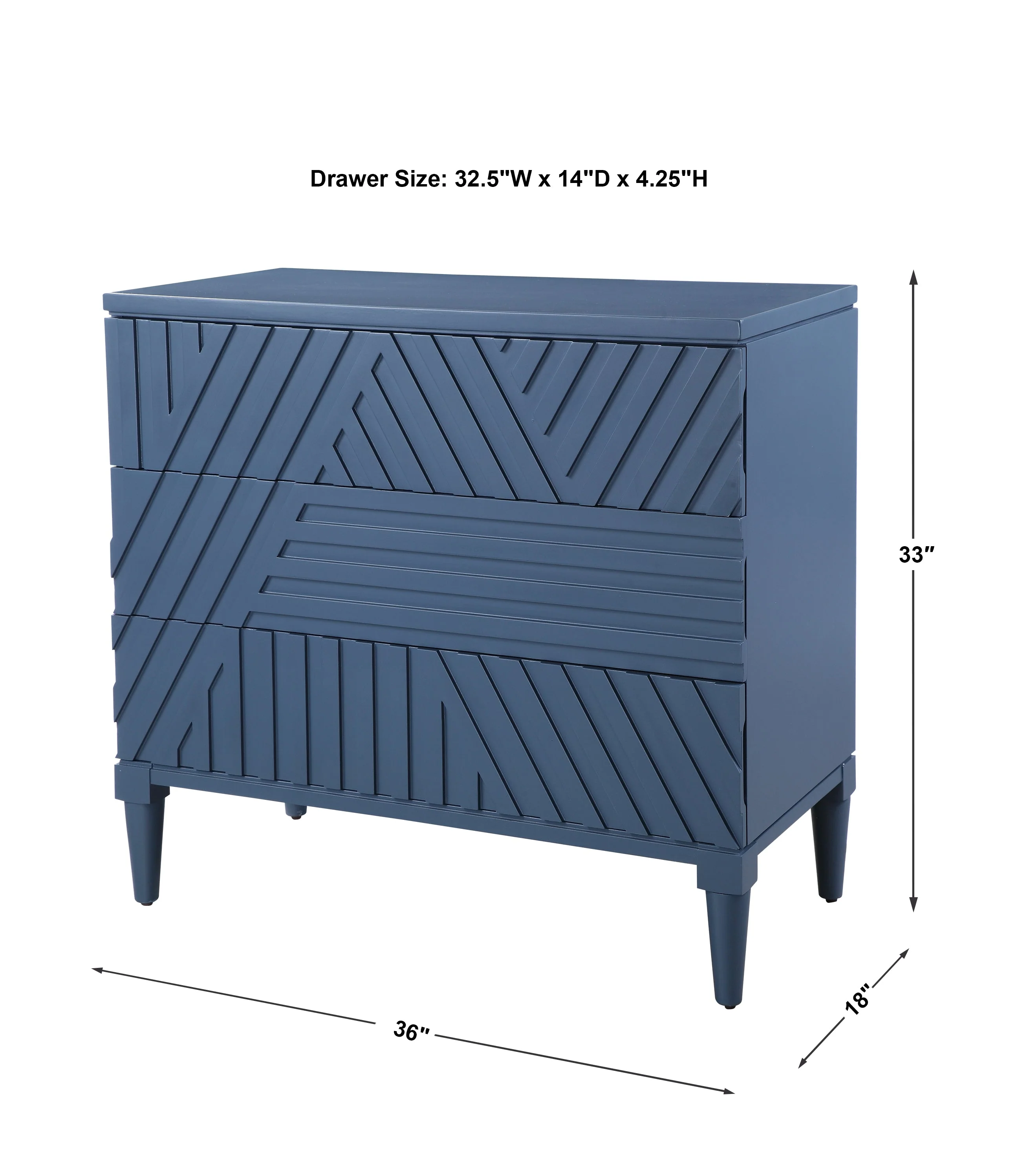 Colby 3 Drawer Chest, Blue - Image 3
