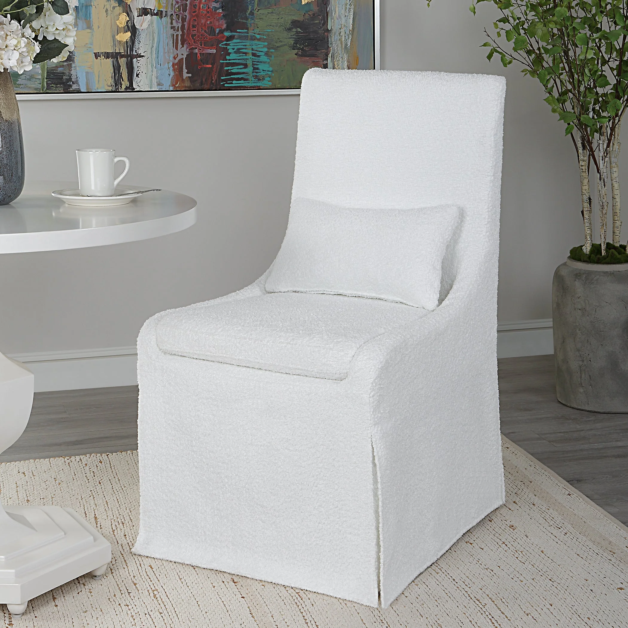 Coley Armless Chair, White - Image 4