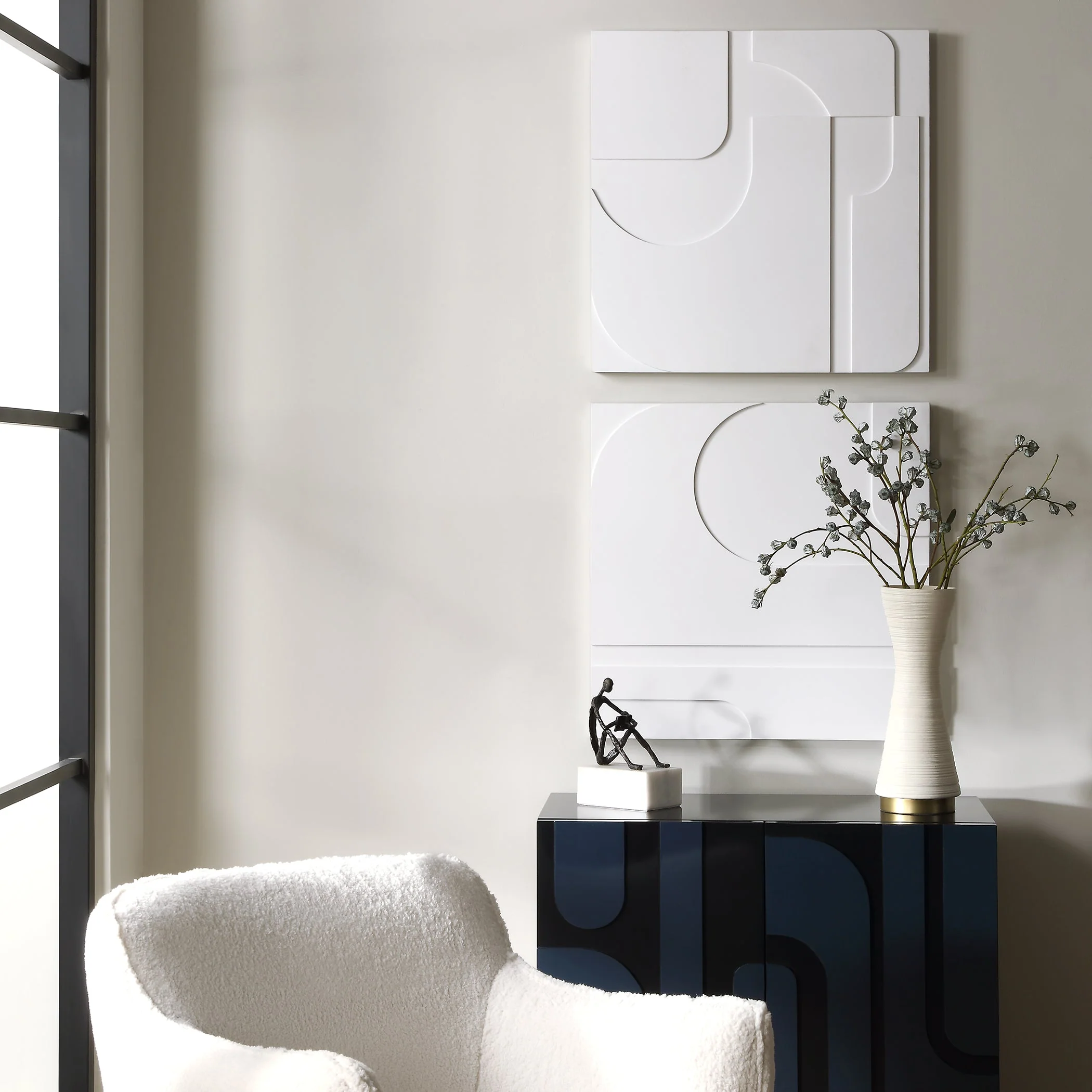 Contours White Wall Decor, S/2 - Image 2