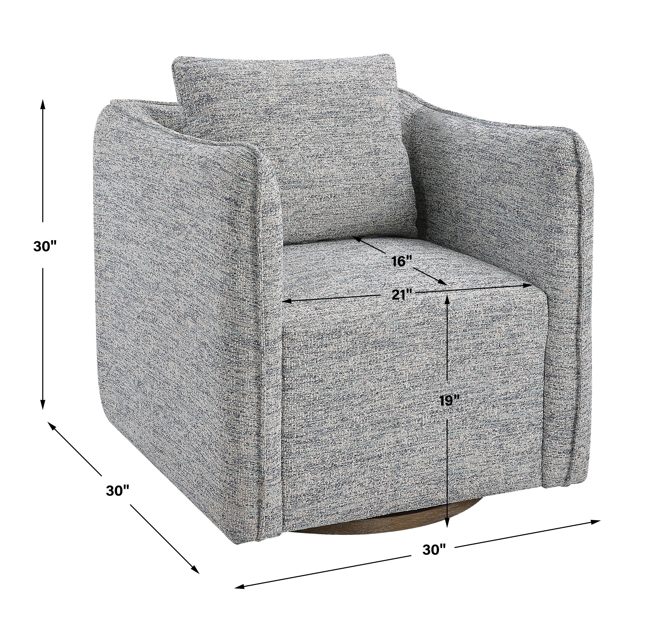 Corben Blue Swivel Chair - Image 5