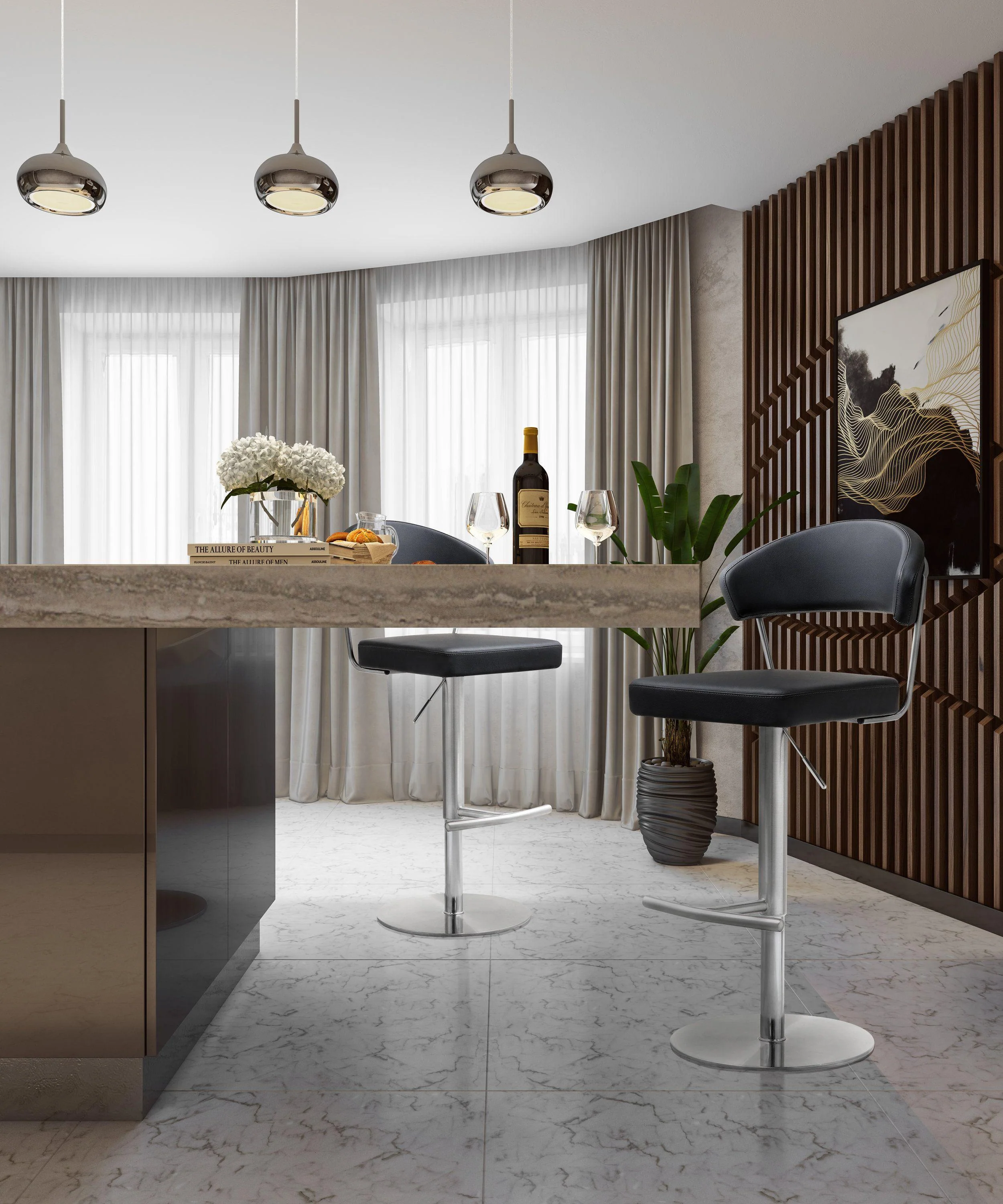 Cosmo Black Steel Barstool - Image 2