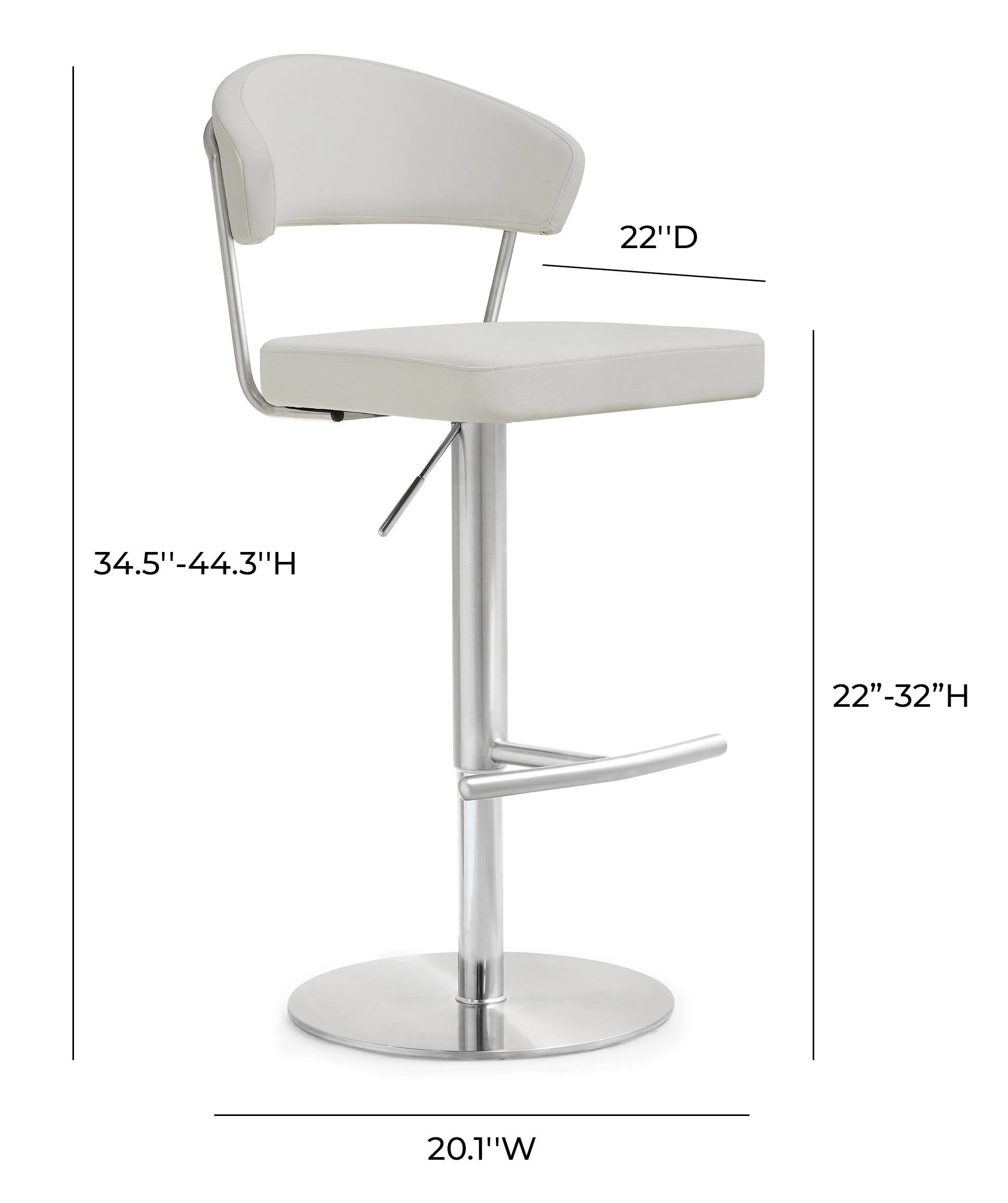 Cosmo Light Grey Steel Barstool - Image 2