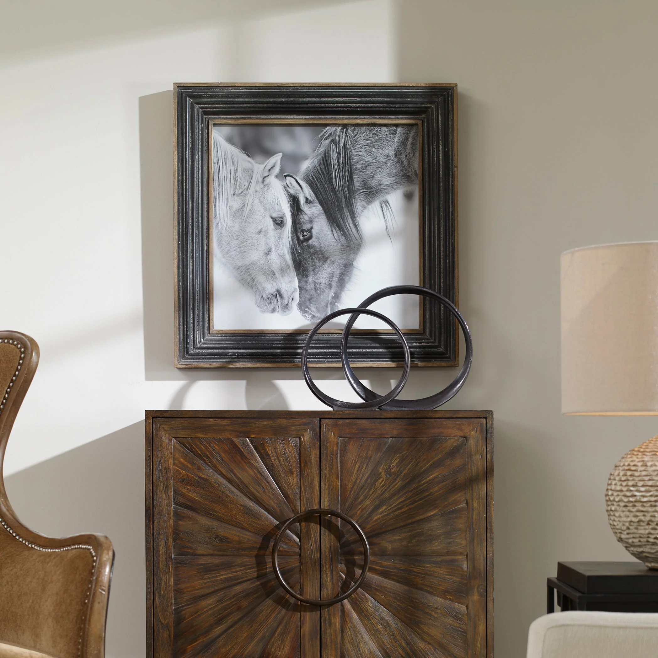 Custom Black And White Horses Framed Print - Image 3