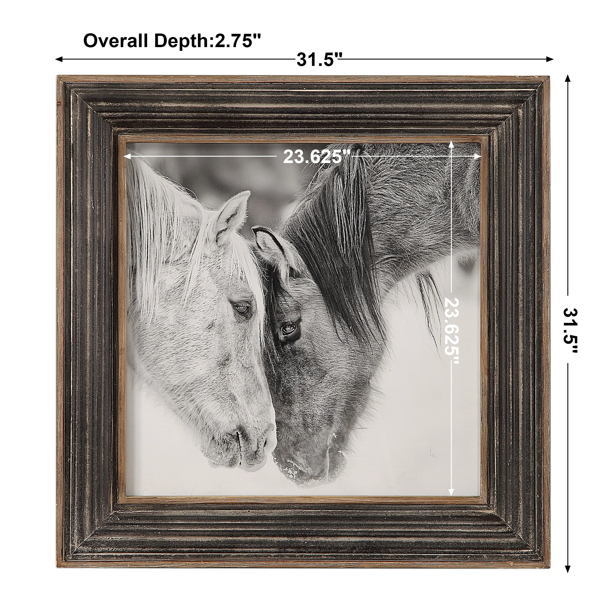Custom Black And White Horses Framed Print - Image 4
