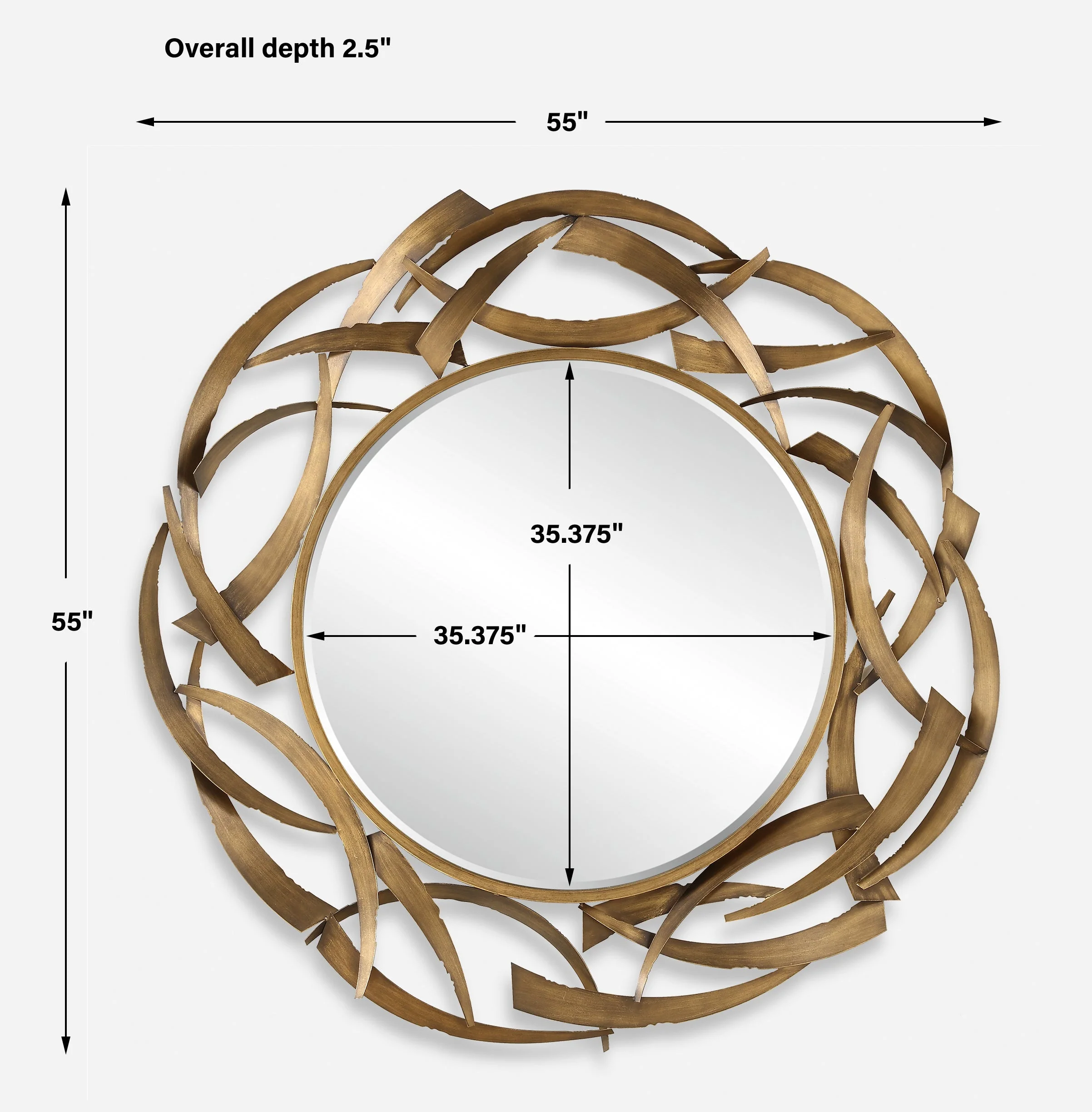 Cutting Edge Bronze Round Mirror - Image 3
