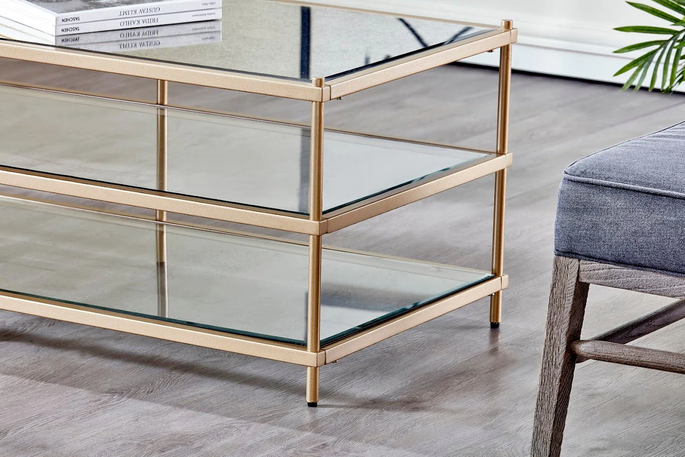 CVFZR5270  Gold Metal Square Coffee Table( Crestview  ) - Image 2