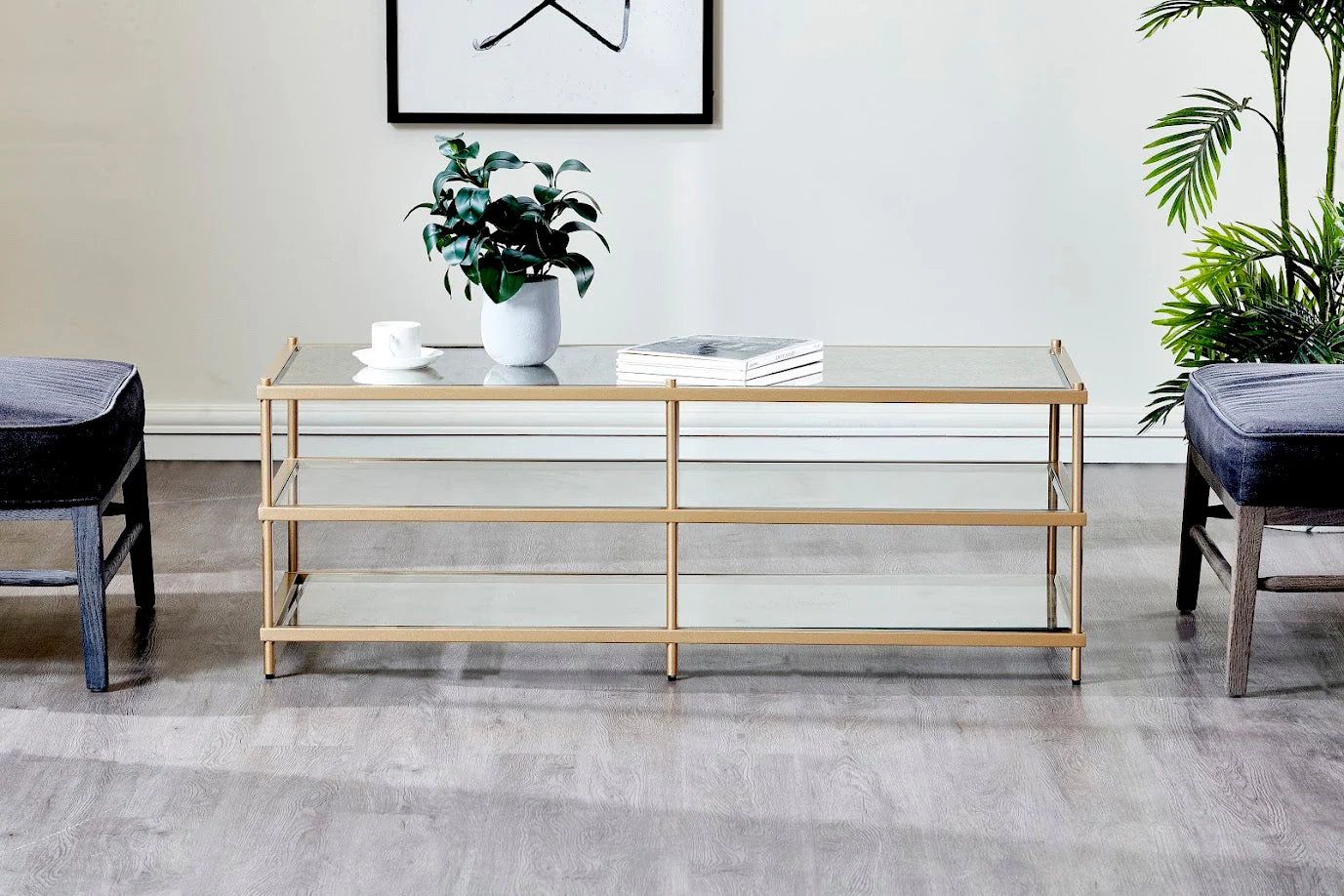 CVFZR5270  Gold Metal Square Coffee Table( Crestview  ) - Image 3