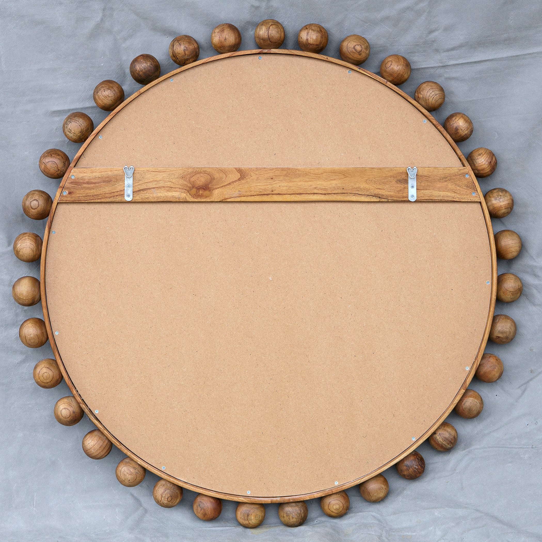 Cyra Wood Round Mirror, Walnut - Image 10