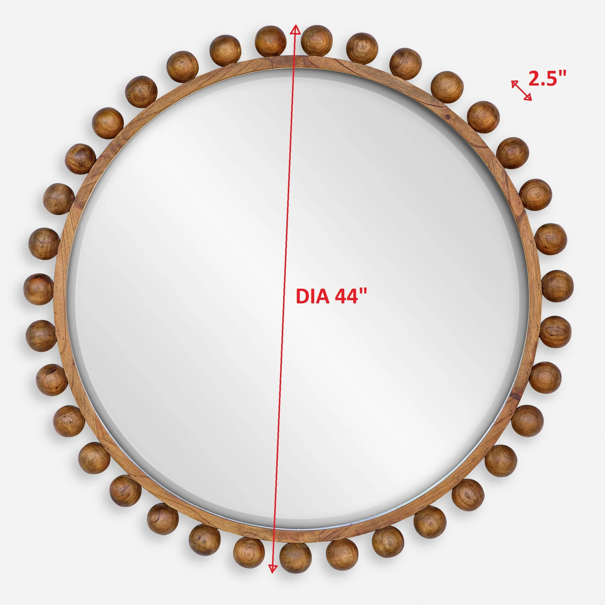 Cyra Wood Round Mirror, Walnut - Image 6