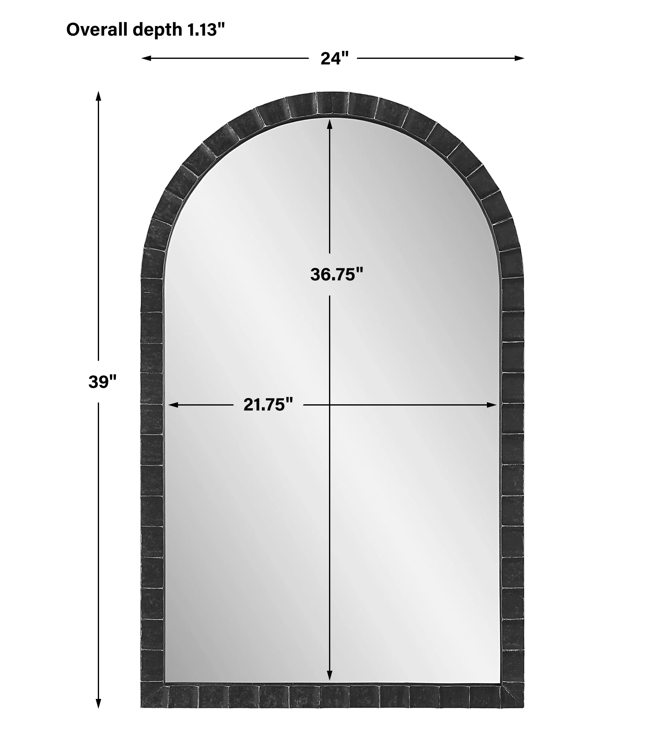 Dandridge Arch Mirror, Black - Image 3
