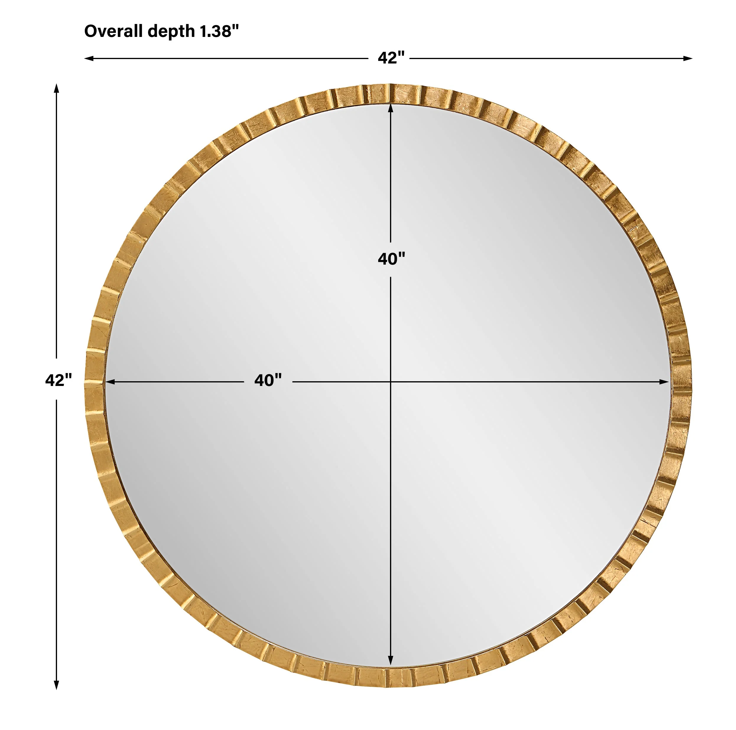 Dandridge Round Mirror, Gold - Image 3