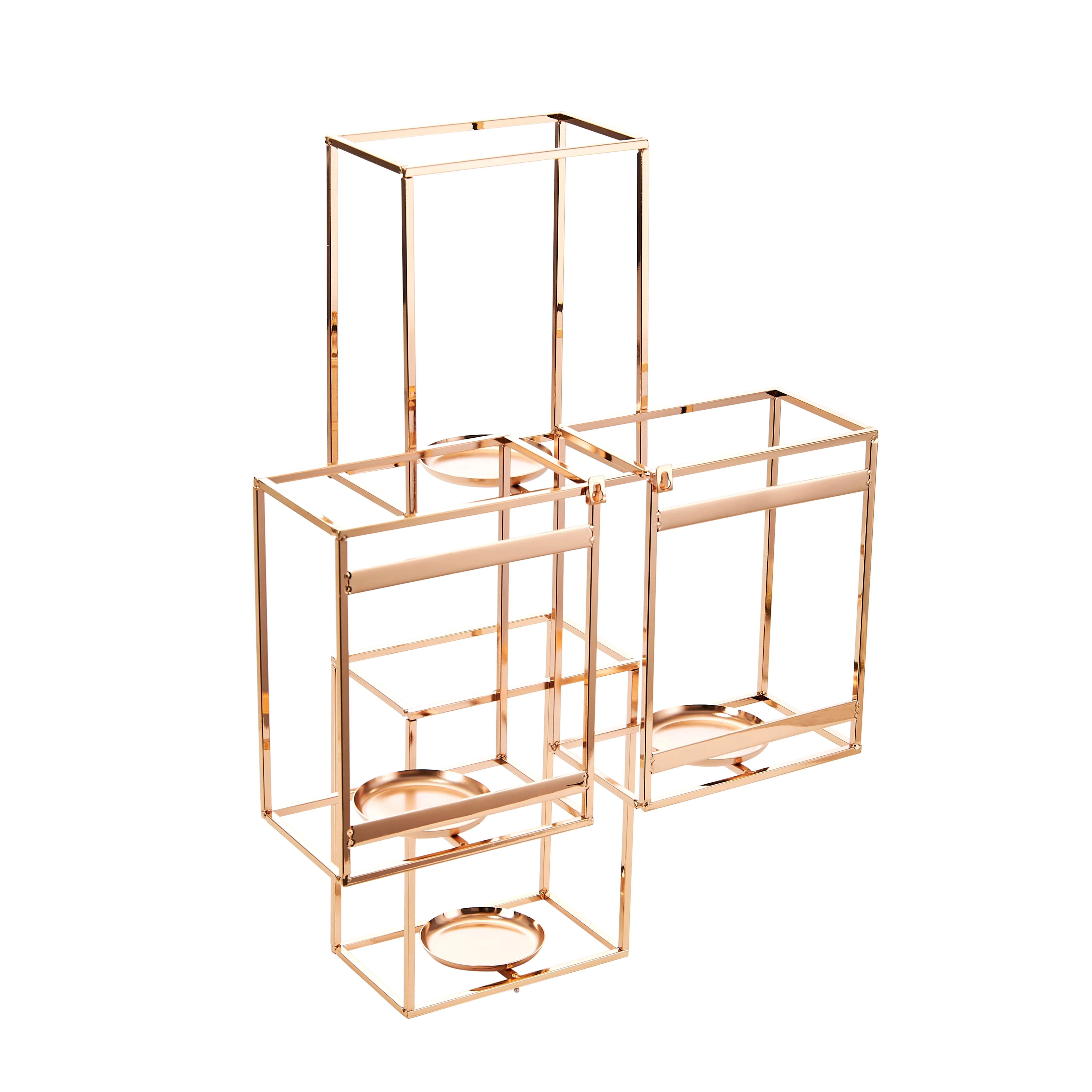 Decorative Metal Candle Holder, Gold - Image 2