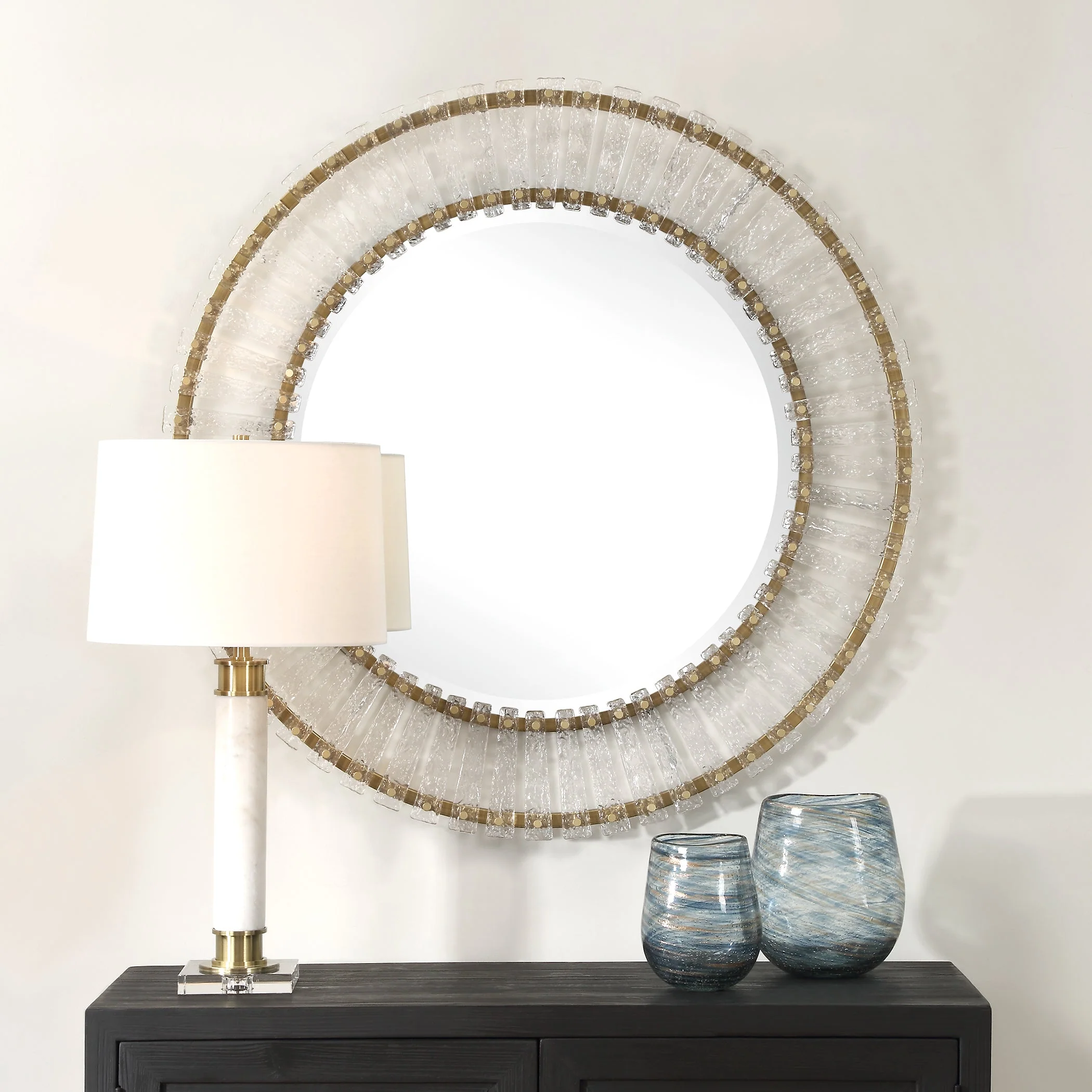 Denali Textured Glass Round Mirror - Image 2