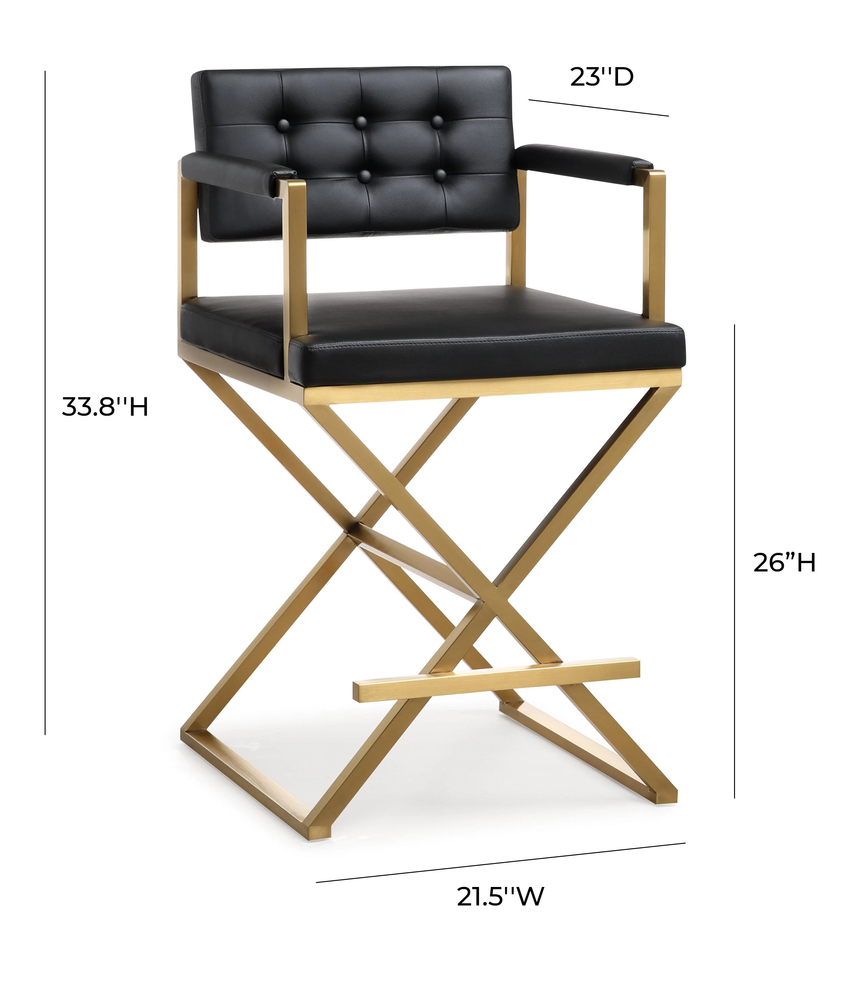 Director Black Gold Steel Counter Stool - Image 8