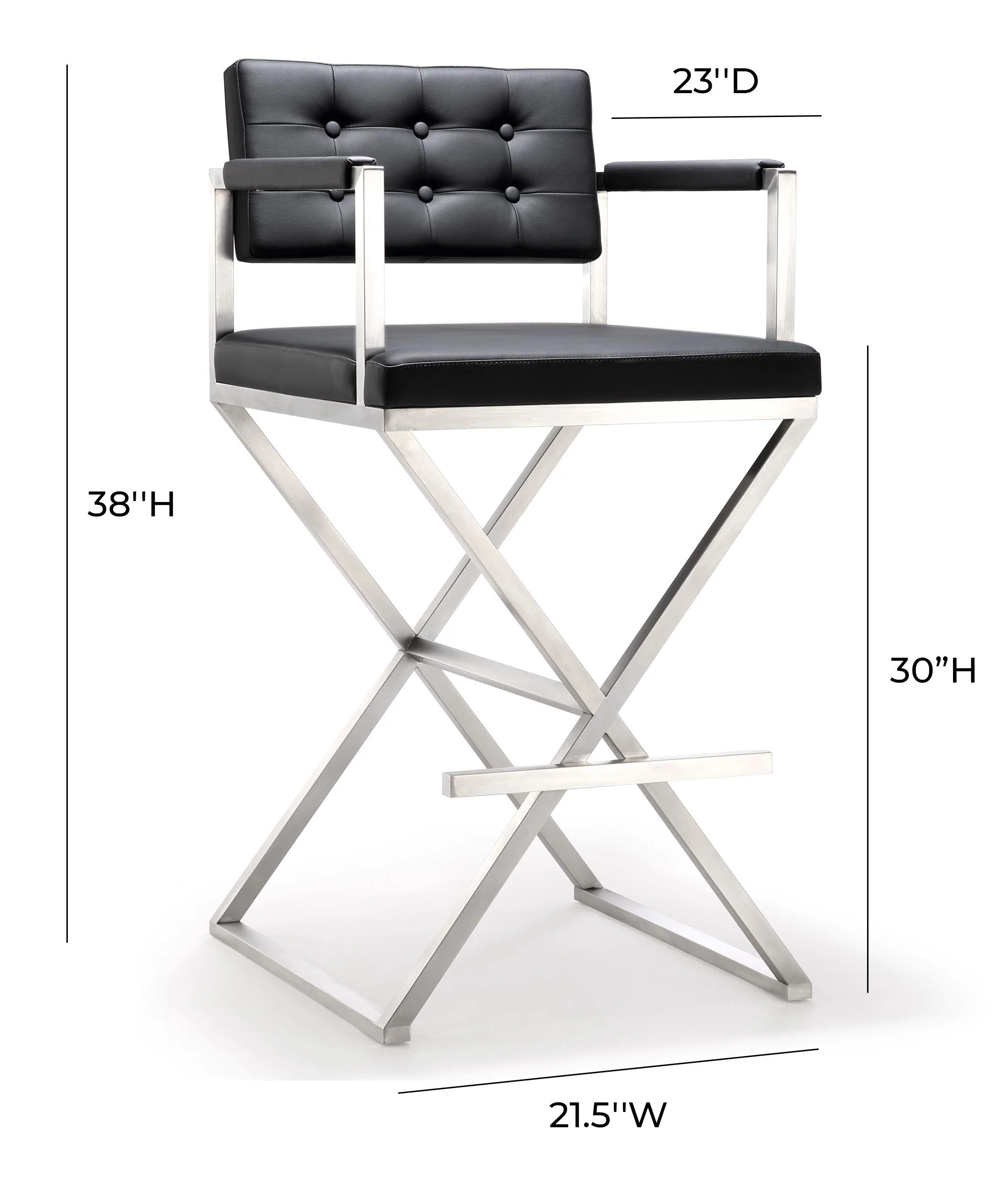 Director Black Steel Barstool - Image 9