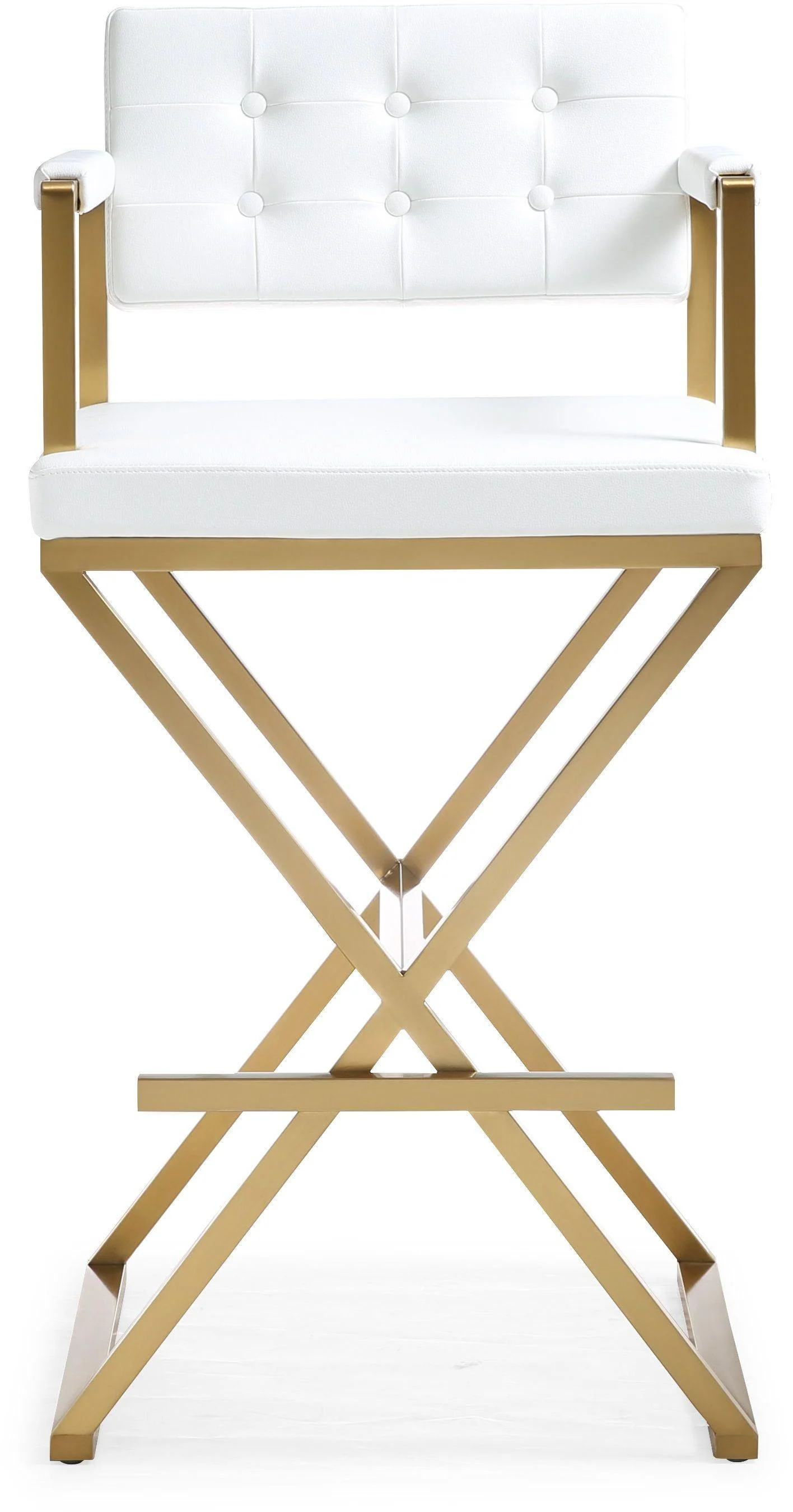 Director White Gold Steel Barstool - Image 3