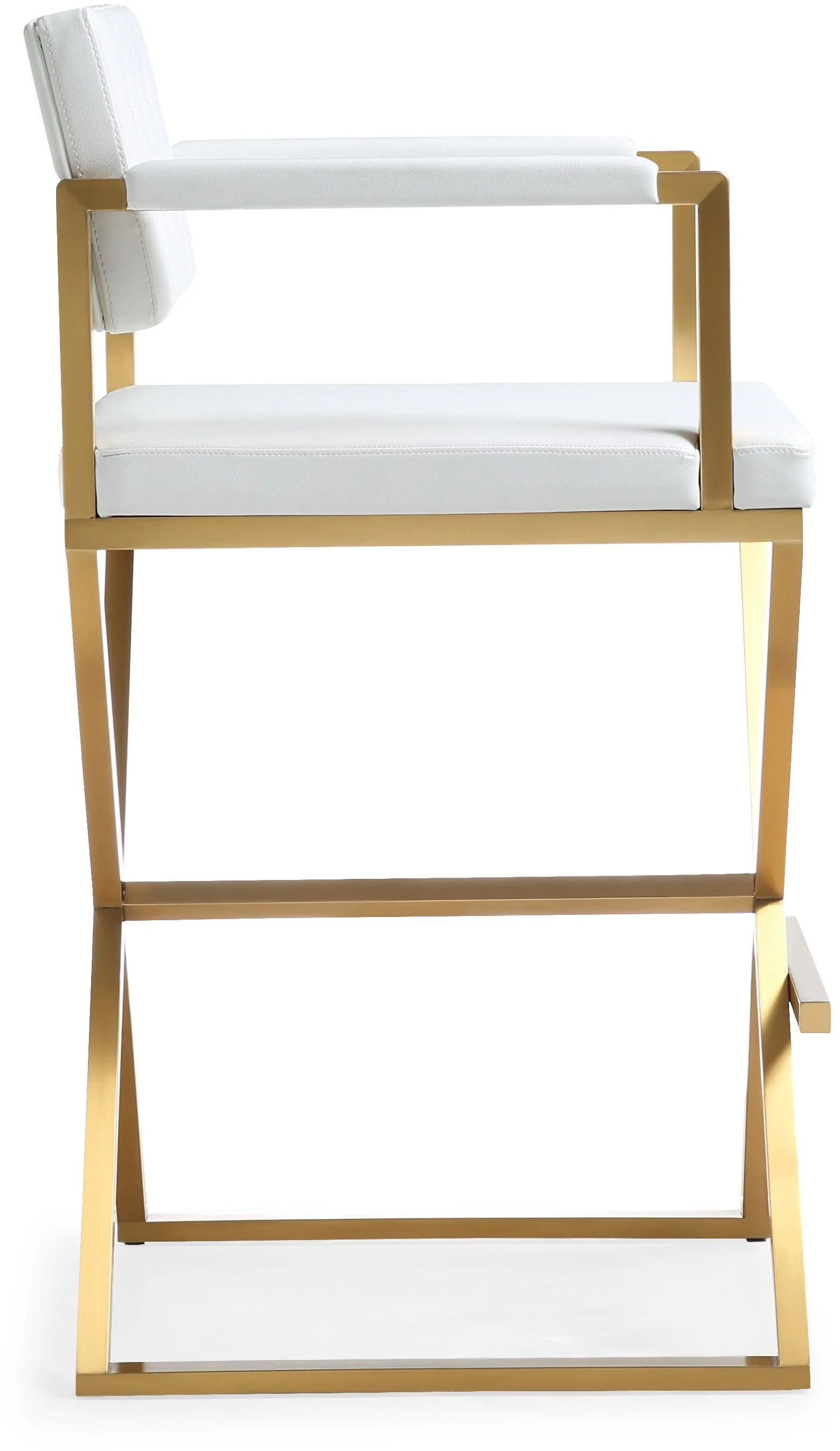 Director White Gold Steel Barstool - Image 4