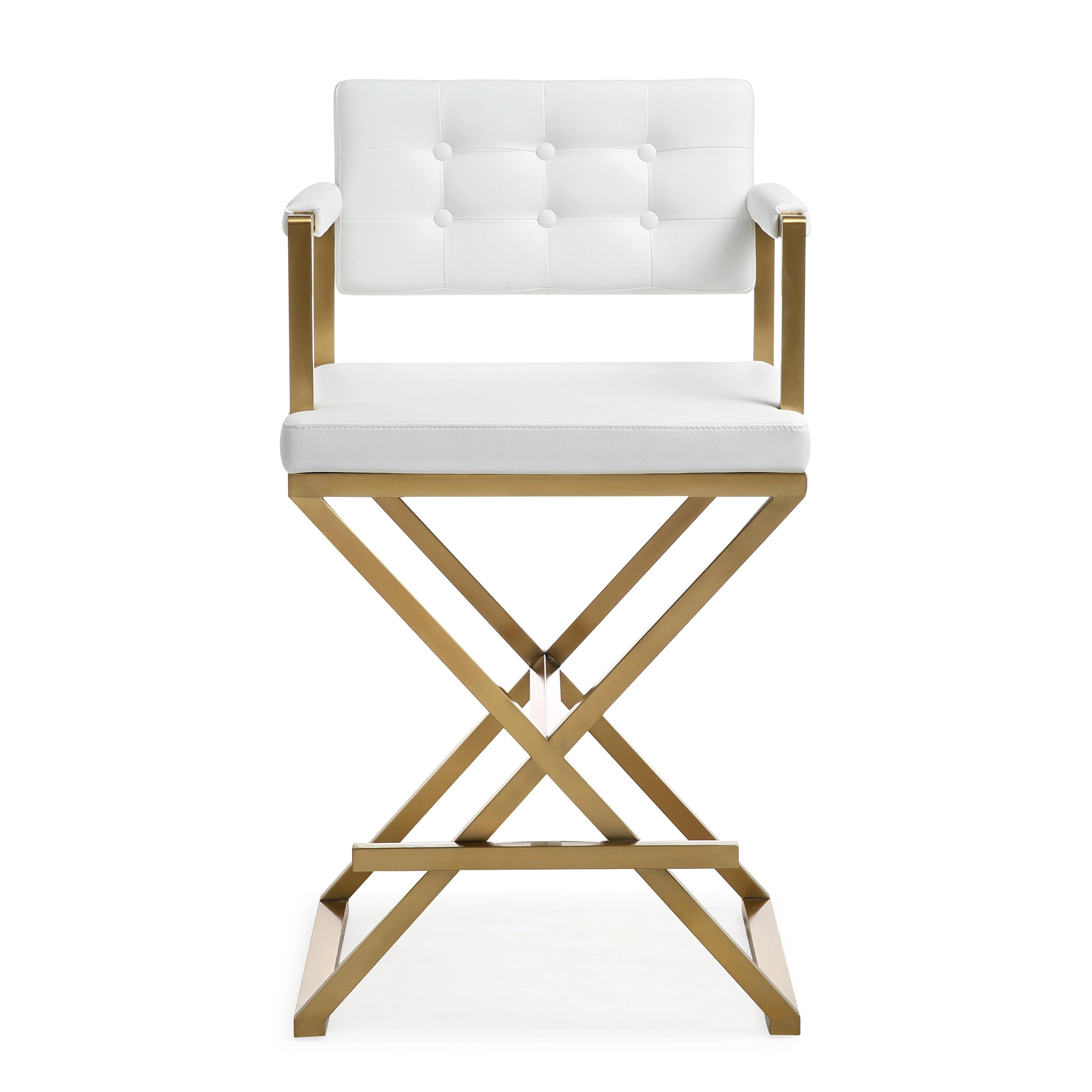 Director White Gold Steel Counter Stool - Image 3