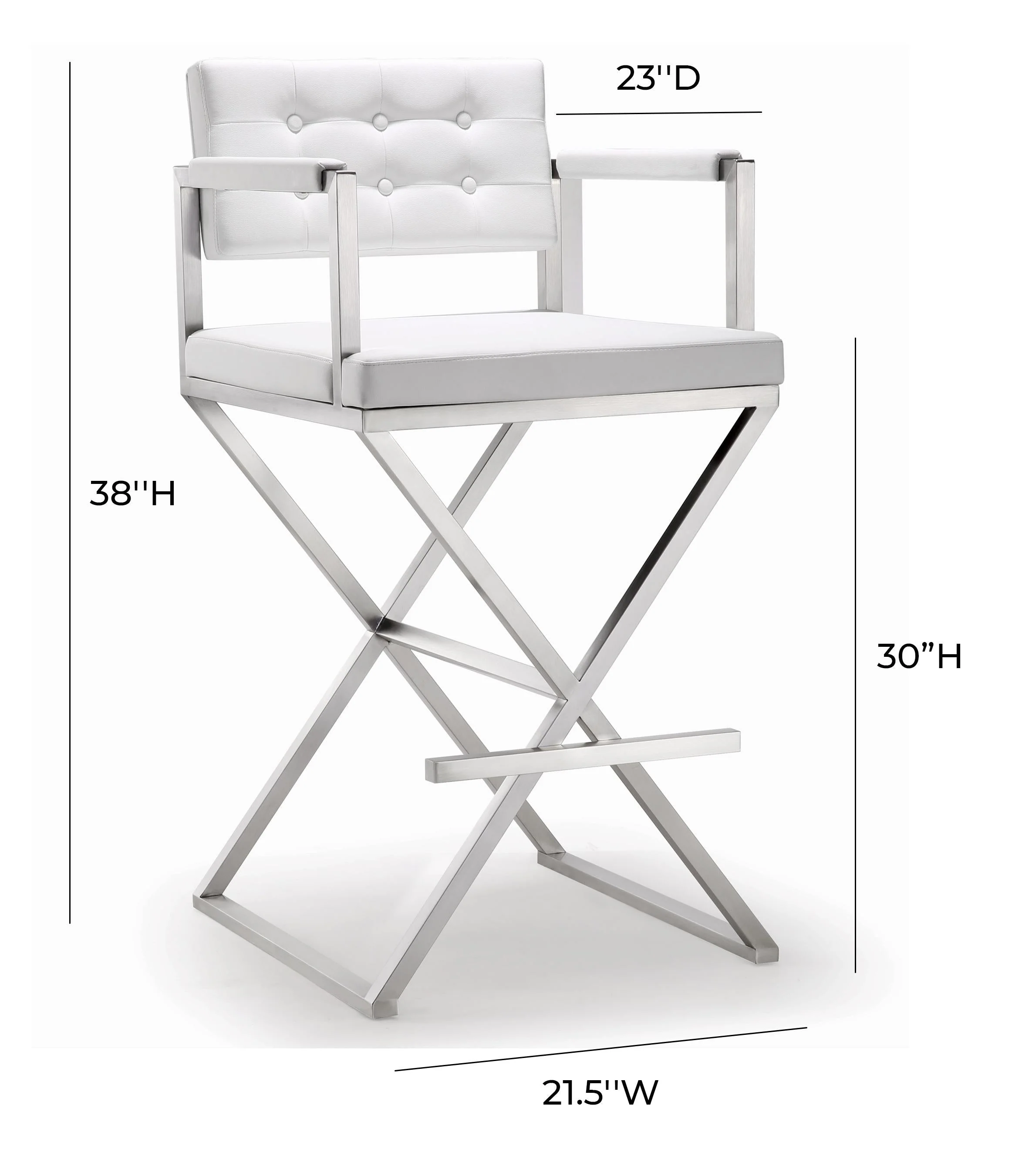 Director White Steel Barstool - Image 8