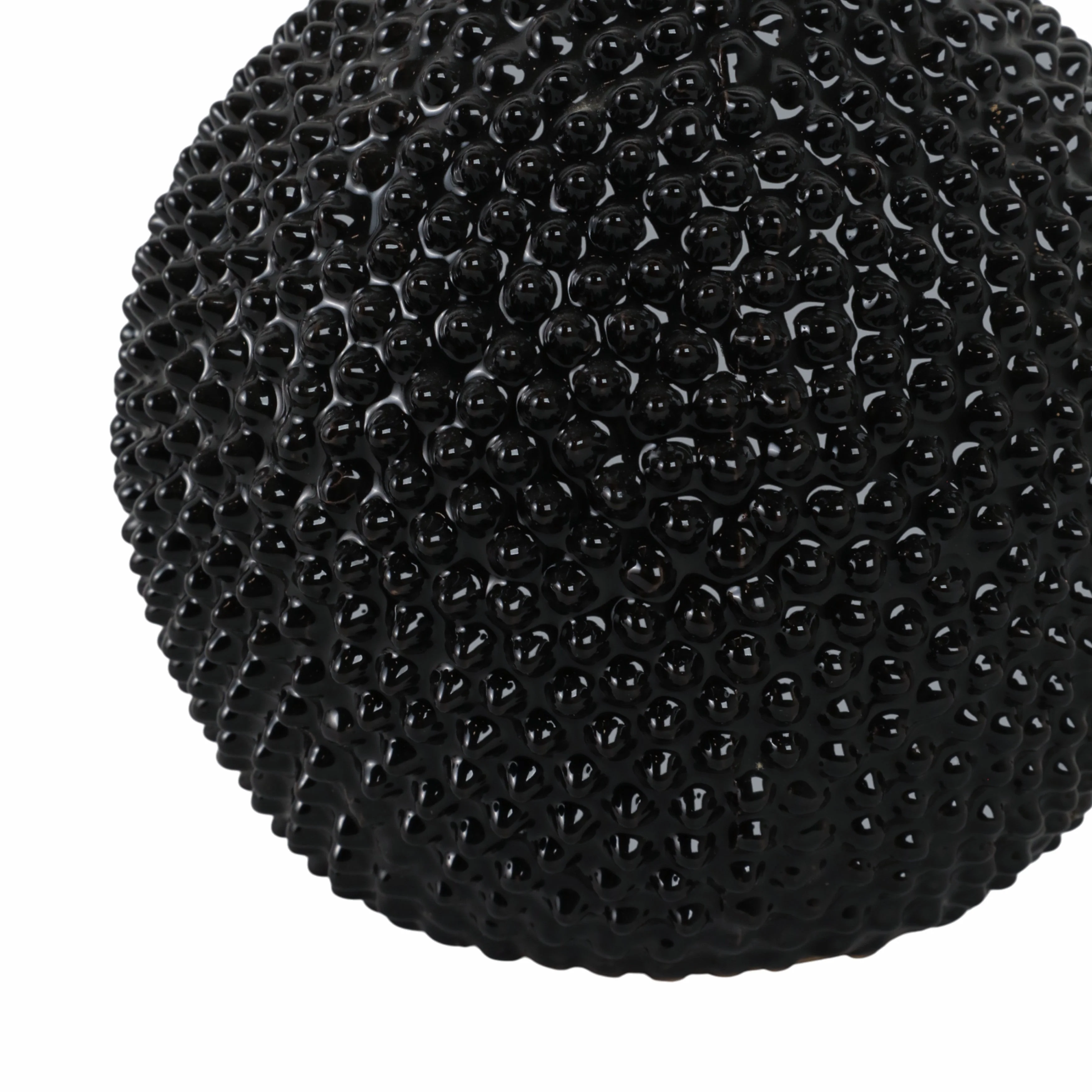 EC, GLOSS BLACK SPIKED CERAMIC VASE 8" - Image 8