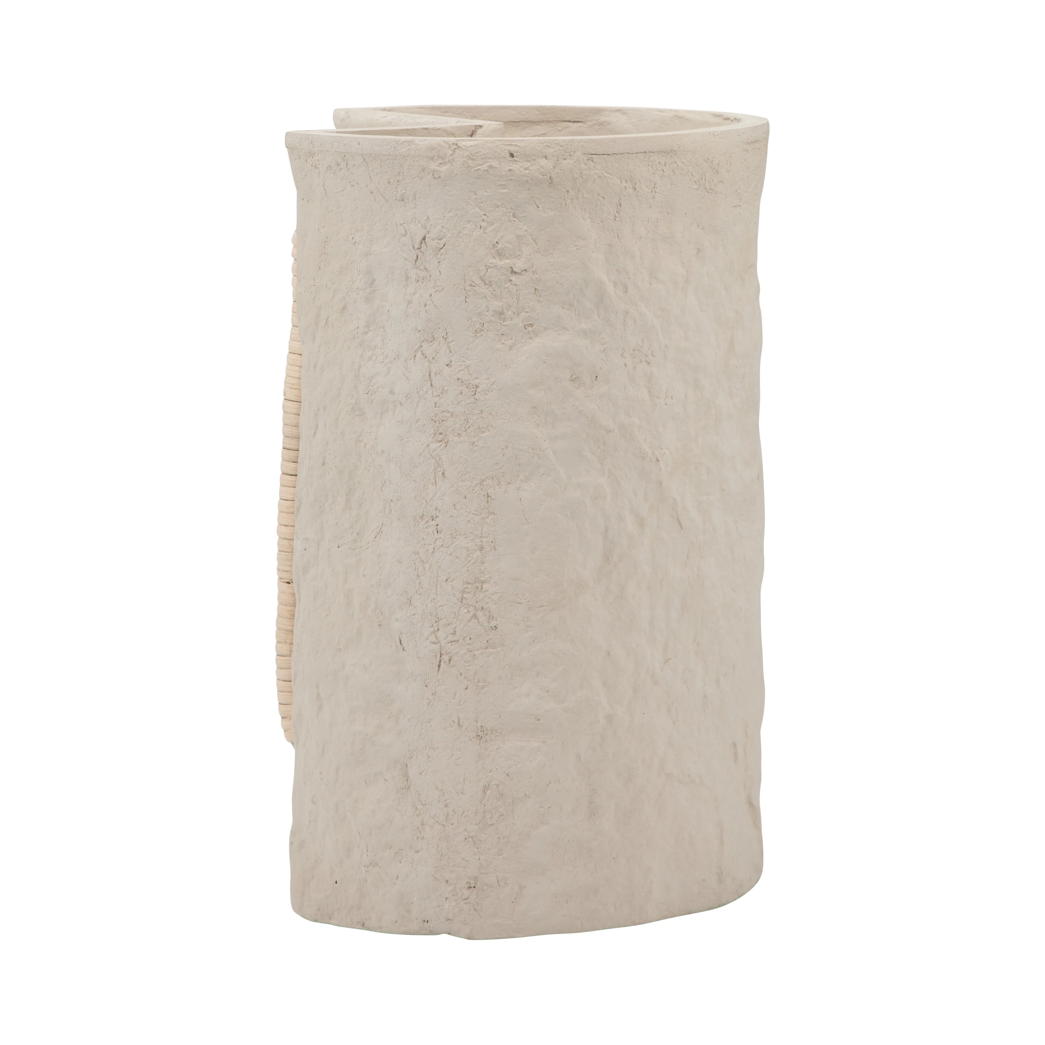 Ecomix, 12" Crafted Vase W Handle, Ivory - Image 3