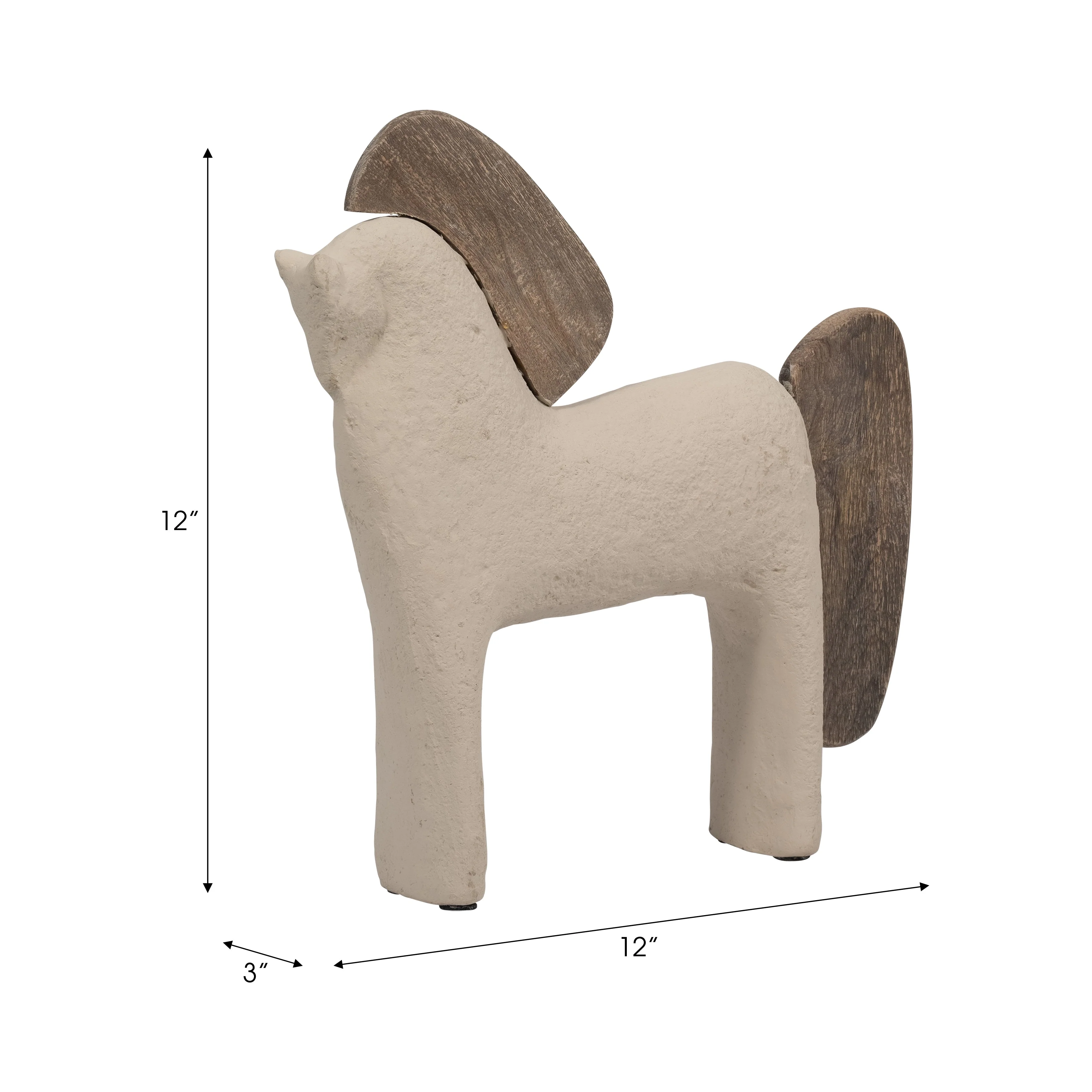 Ecomix, 12" Horse Deco, Ivory - Image 20