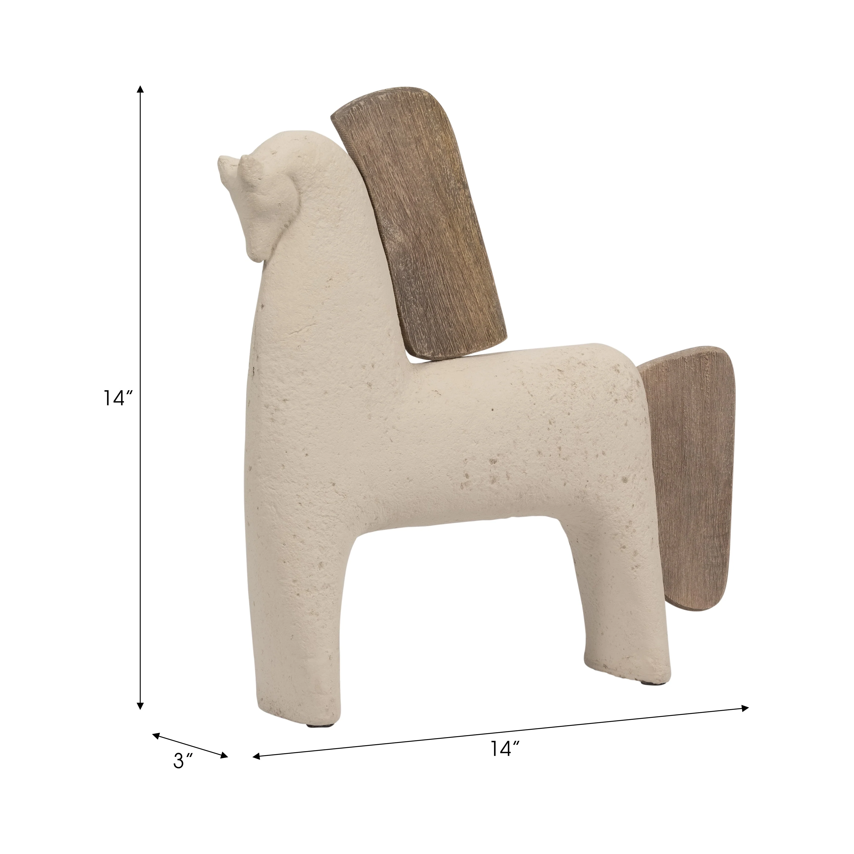 Ecomix, 14" Horse Deco, Ivory - Image 14