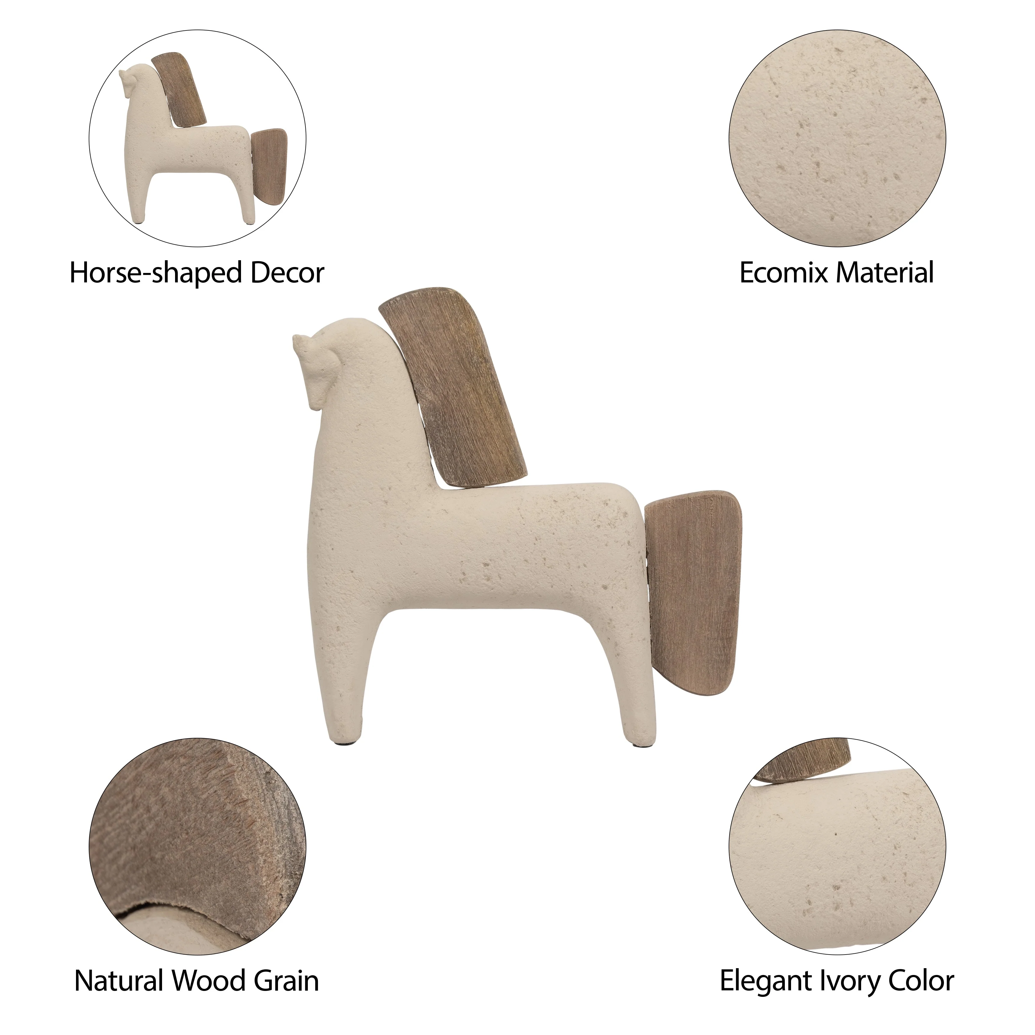 Ecomix, 14" Horse Deco, Ivory - Image 15